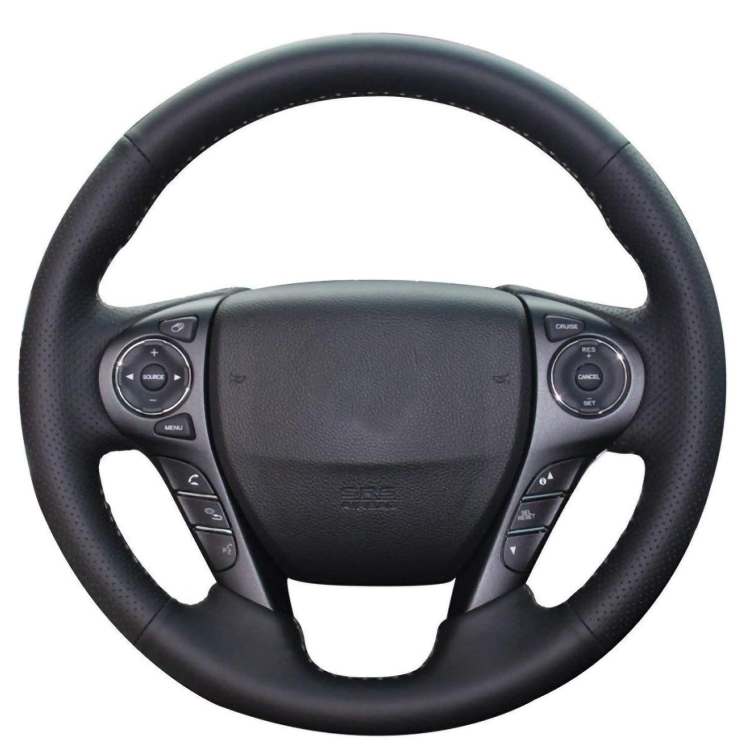 Genuine Leather Steering Wheel Cover for Honda Accord 9 & Crosstour (2013-2017) - Custom Fit, Anti-Slip Grip, Luxury Car Accessories | Perfect for Daily Commute & Road Trips