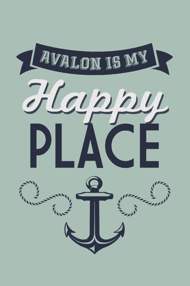 Signed 'New Jersey, Avalon is My Happy Place' 24x36 Art Print - Premium Wall Decor Poster for Living Room, Bedroom & Office - Limited Edition Master Artwork