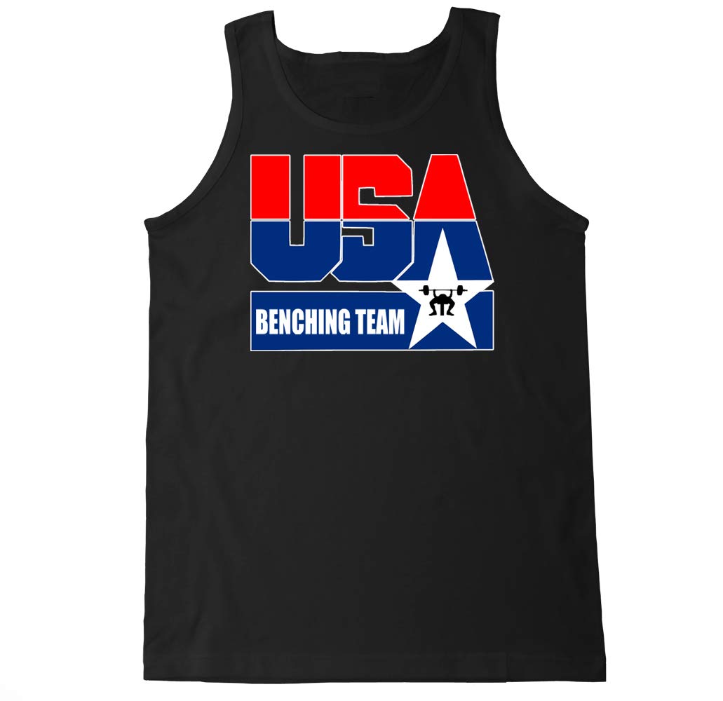 FTD Apparel Men's USA Benching Team Tank Top - Gym Workout Shirt for Weightlifting & Bodybuilding - Perfect for Training, Fitness & Sports