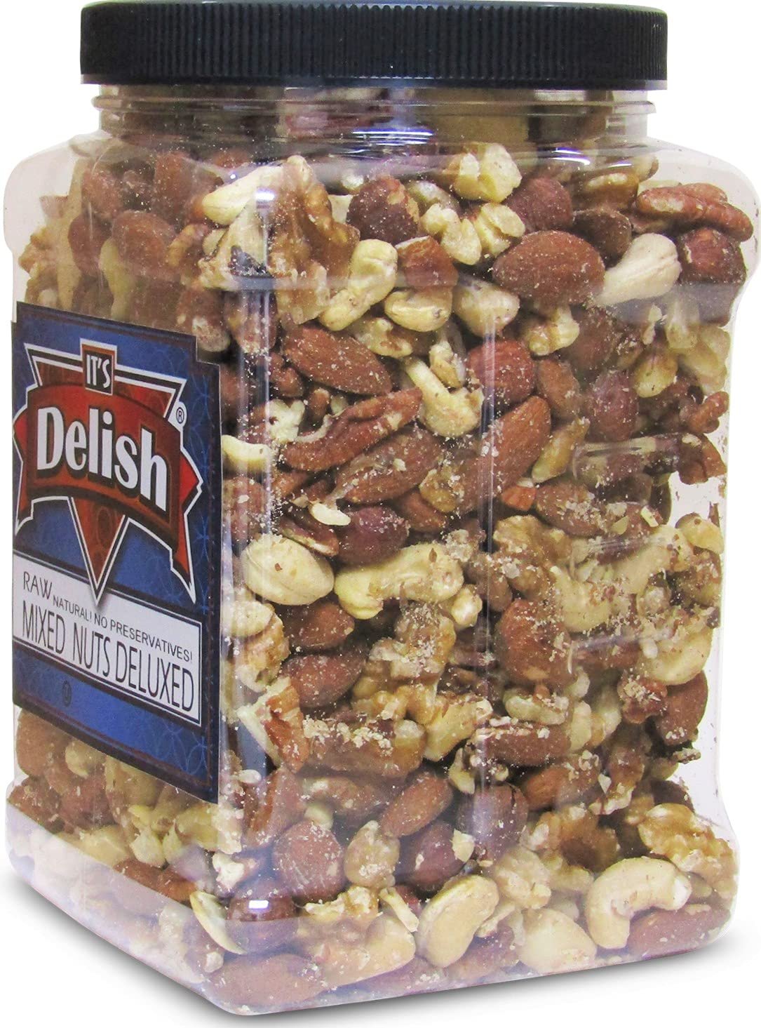 Premium Raw Mixed Nuts (No Peanuts) - 2 lbs Jumbo Jar - Healthy Snack for Office, Gym & Travel