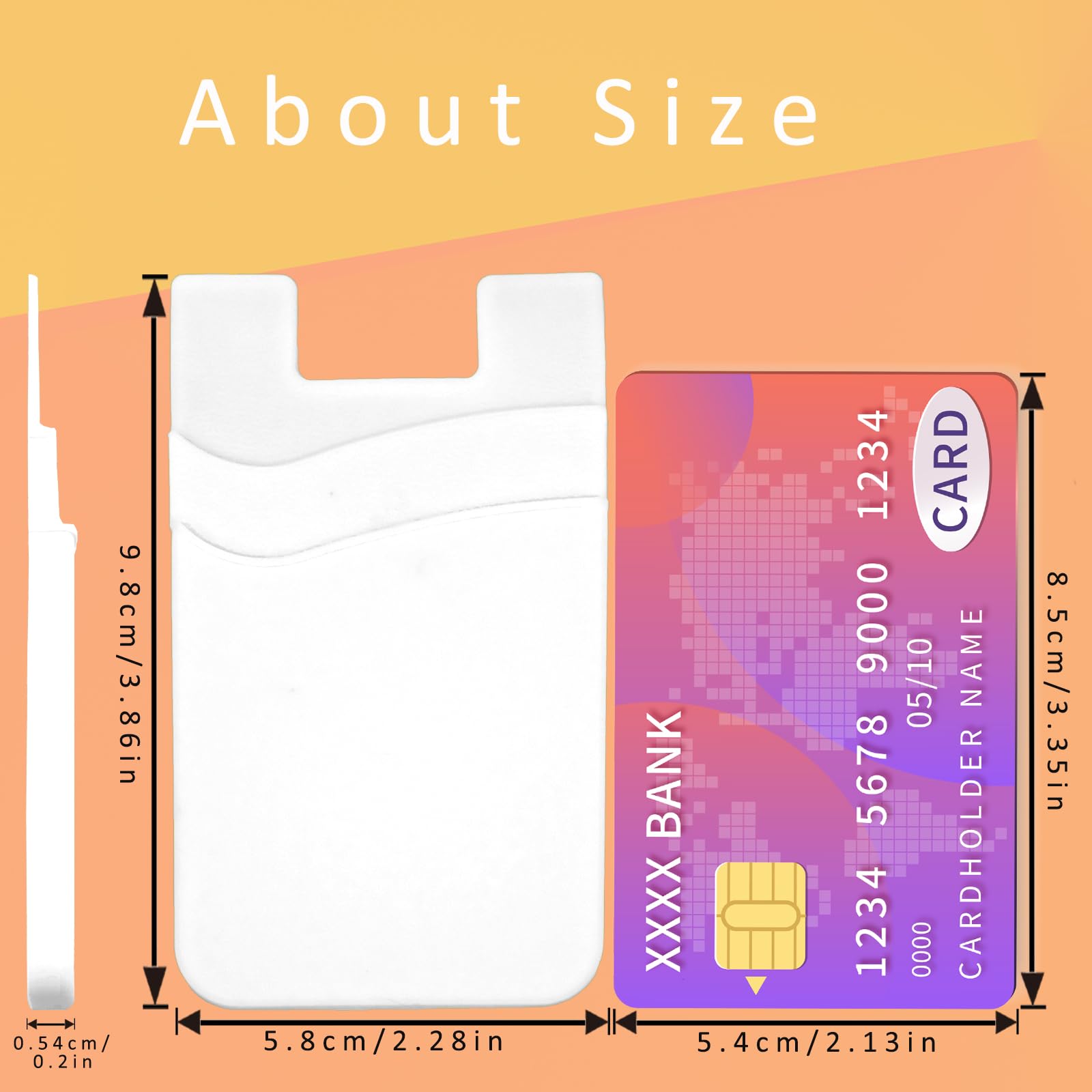 3 Pack White Adhesive Phone Wallet - Stick On Card Holder for iPhone & Samsung - Perfect for Gym, Travel & Everyday Use (Holds Credit Cards & IDs)