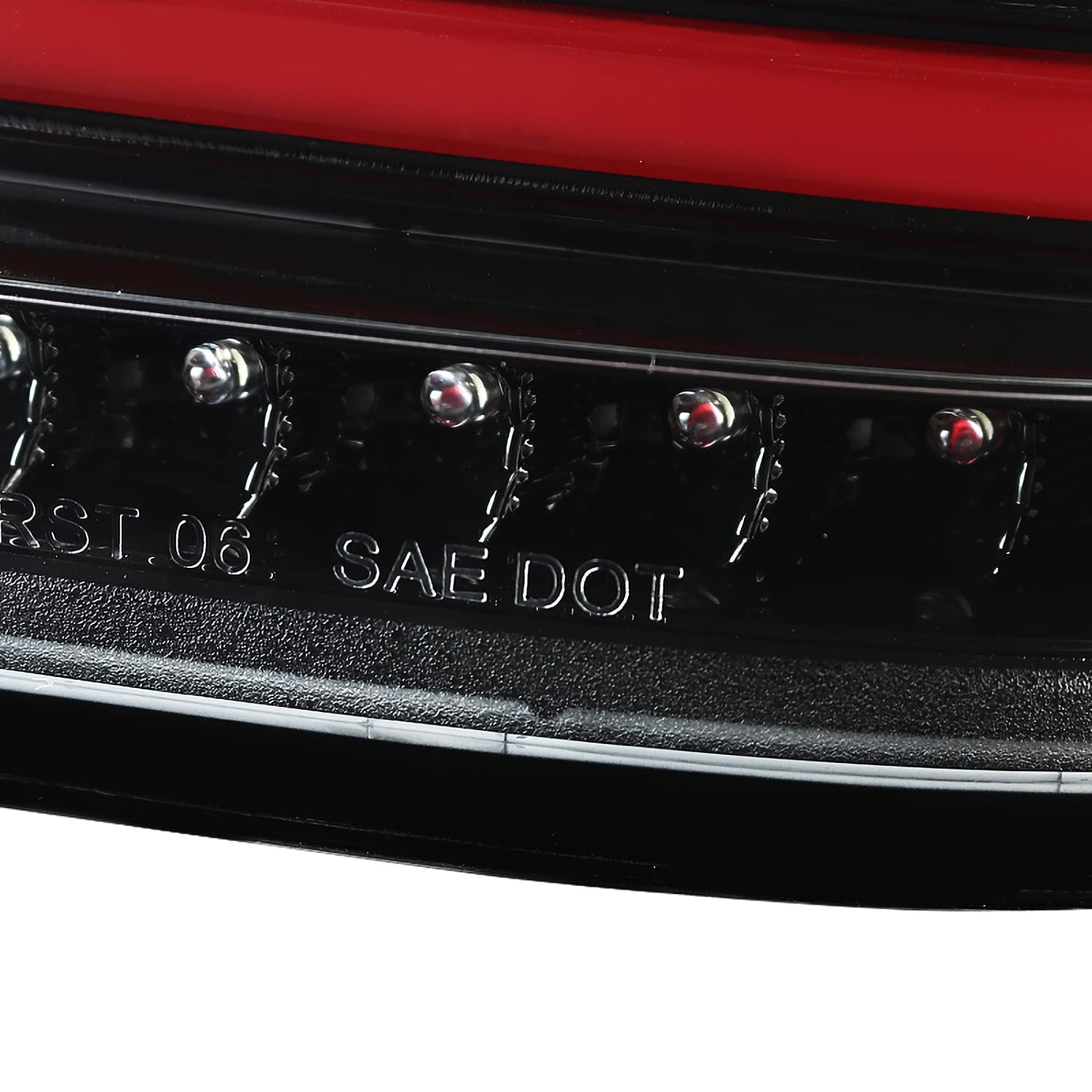 Spec-D Tuning Jet Black Housing Red LED Bar Tail Lights for 2006-2011 Mercedes-Benz W164 ML-Class - Left & Right Pair Assembly | Enhanced Night Visibility & Style Upgrade for SUV