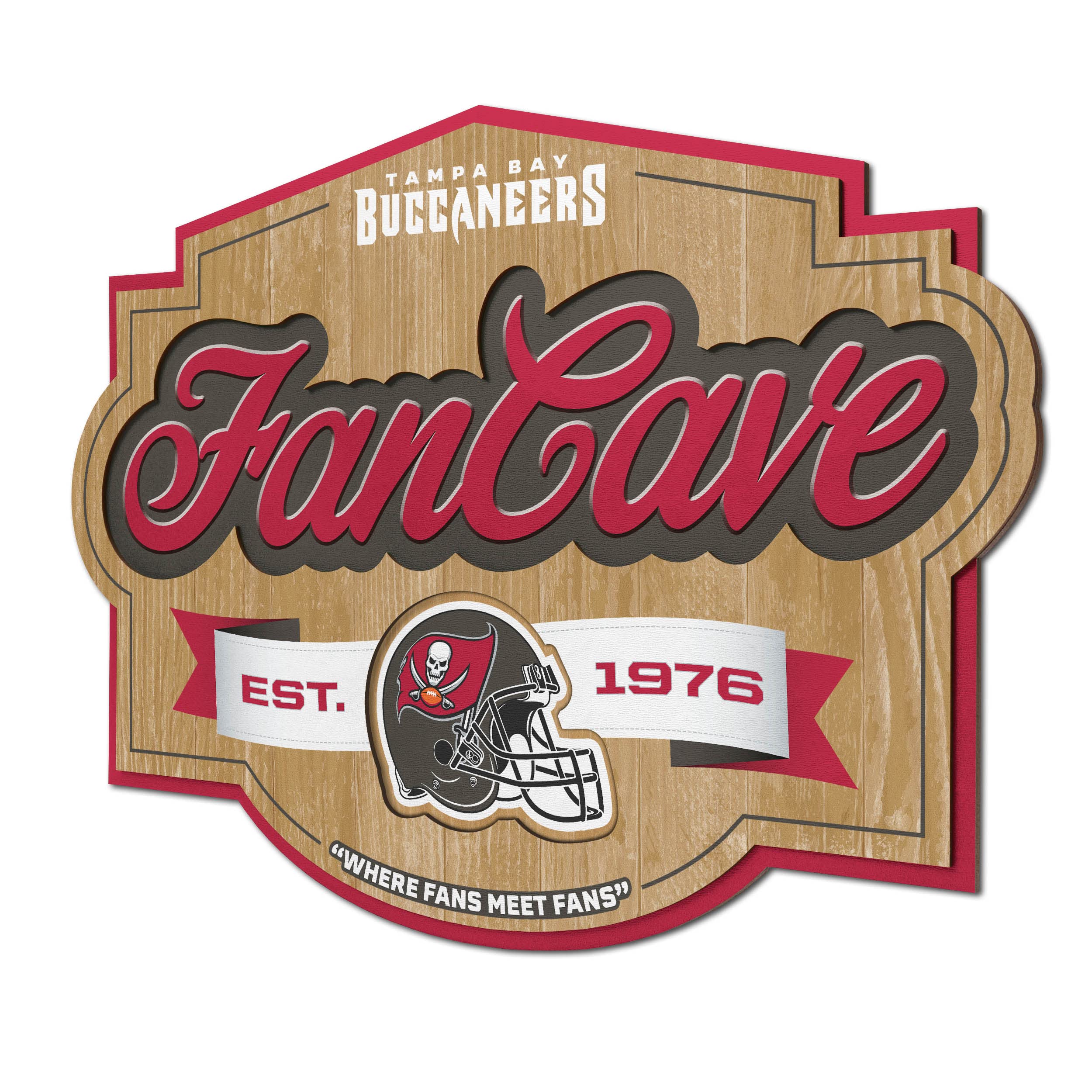 YouTheFan NFL Fan Cave Sign - Officially Licensed Team Logo Wall Decor for Football Fans - Perfect for Man Cave, Game Room, and Sports Bar Decorations