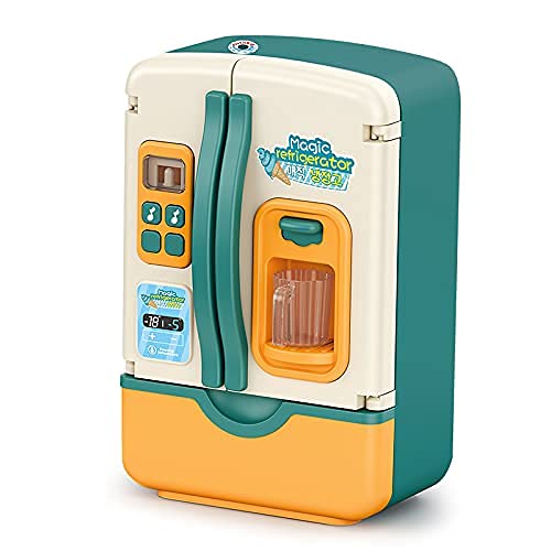 Kids Pretend Play Kitchen Toys - Refrigerator with Ice Dispenser, Play Kitchen Set with Accessories for Boys & Girls, Music & Light - Perfect for Role Play, Birthday Gifts & Preschool Learning Activities