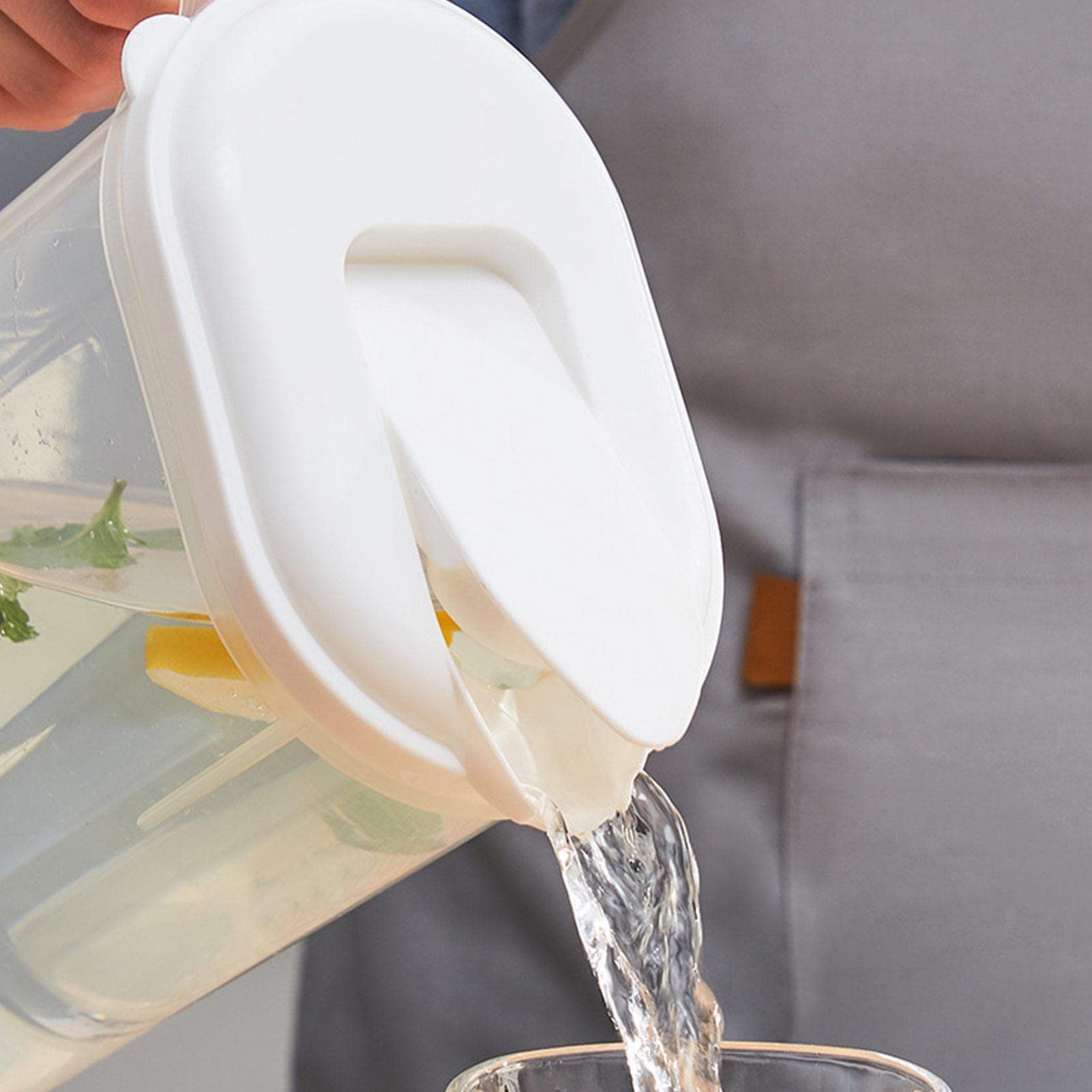 2-Pack 1800ml Plastic Pitcher with Lid - BPA-Free Juice & Beverage Container for Fridge - Perfect for Lemonade, Iced Tea, Mixing Drinks - Dishwasher Safe - Great for Parties, BBQs & Family Gatherings