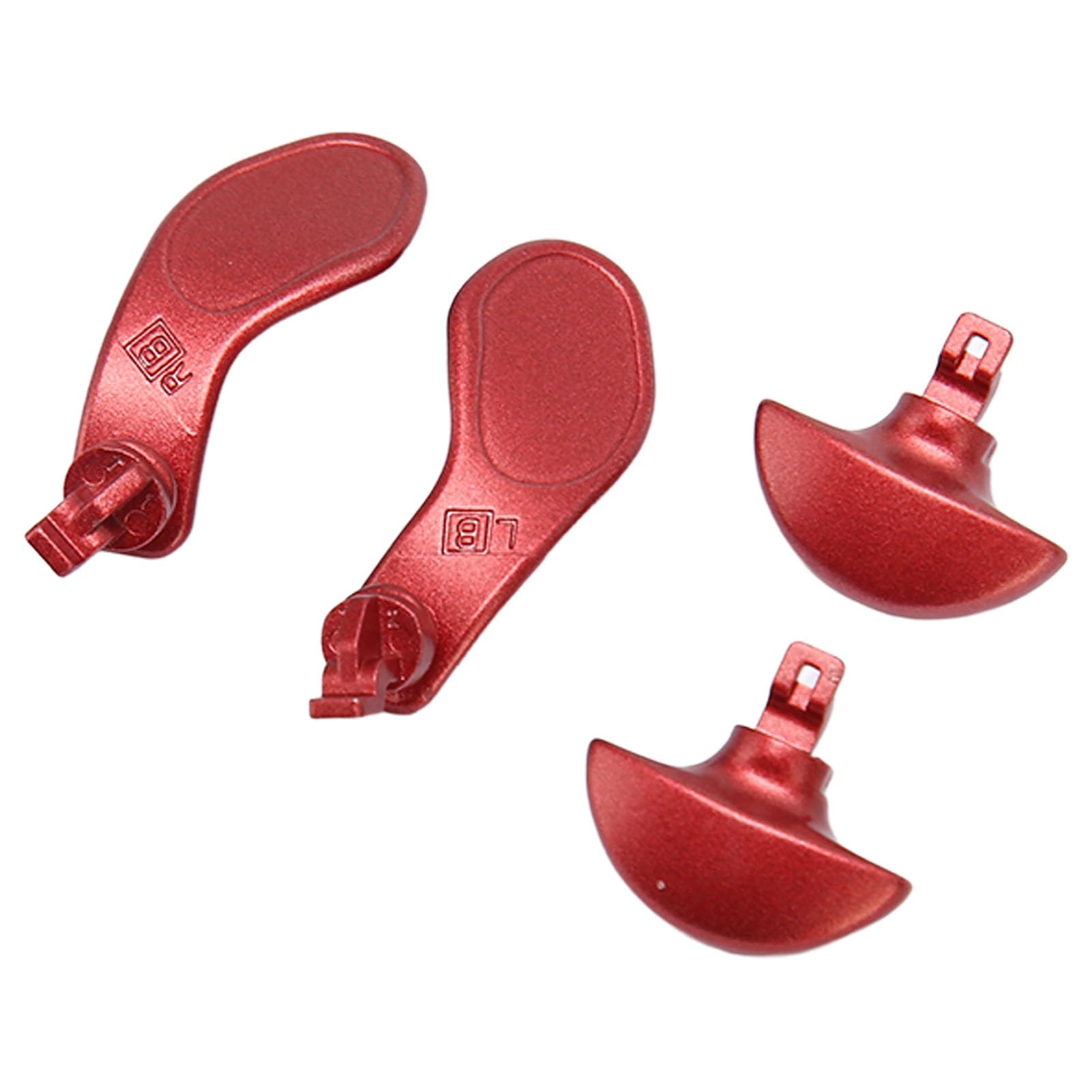 4-Pack Metal Thumbsticks & 2 Pairs Shoulder Buttons Replacement for PS5 Controller & PS5 Edge - Red | Enhanced Gaming Performance for FPS, Racing & Action Games