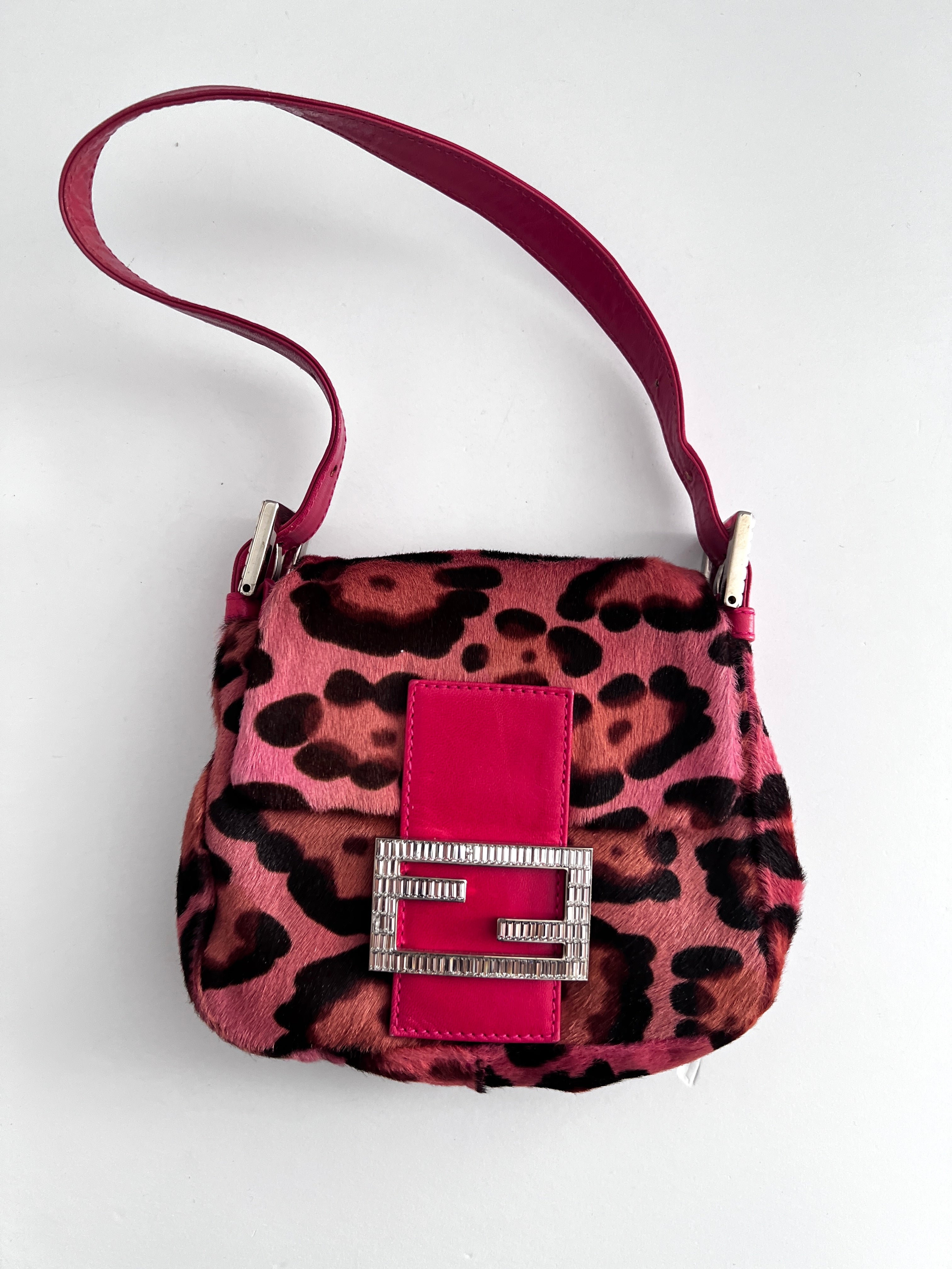 Fendi Cheetah Print Pony Hair Mini Crossbody Bag for Women - Stylish Luxury Purse for Parties, Night Out & Special Occasions