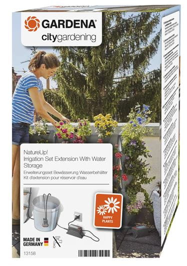 Gardena NatureUp! Extension Set for Drip Irrigation System - Water Container for Garden, Lawn & Plant Watering - Perfect for Home, Greenhouse & Outdoor Use