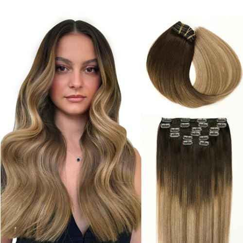 1.#2/6/18 Dark Brown to Chestnut Brown and Dirty Blonde Highlighted