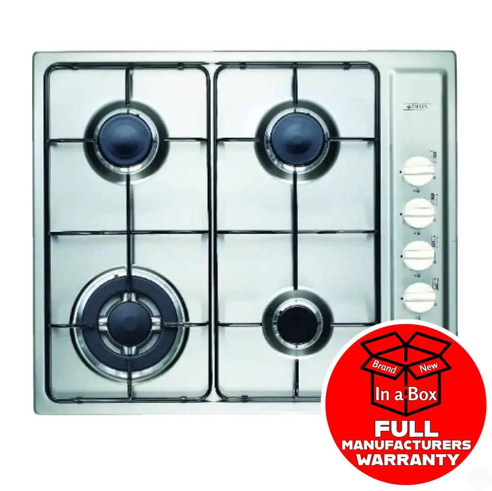 Emilia SEC64GWI 60cm Stainless Steel Gas Cooktop with High-Power Wok Burner - Perfect for Asian Cooking, Stir-Frying & Home Kitchen Use