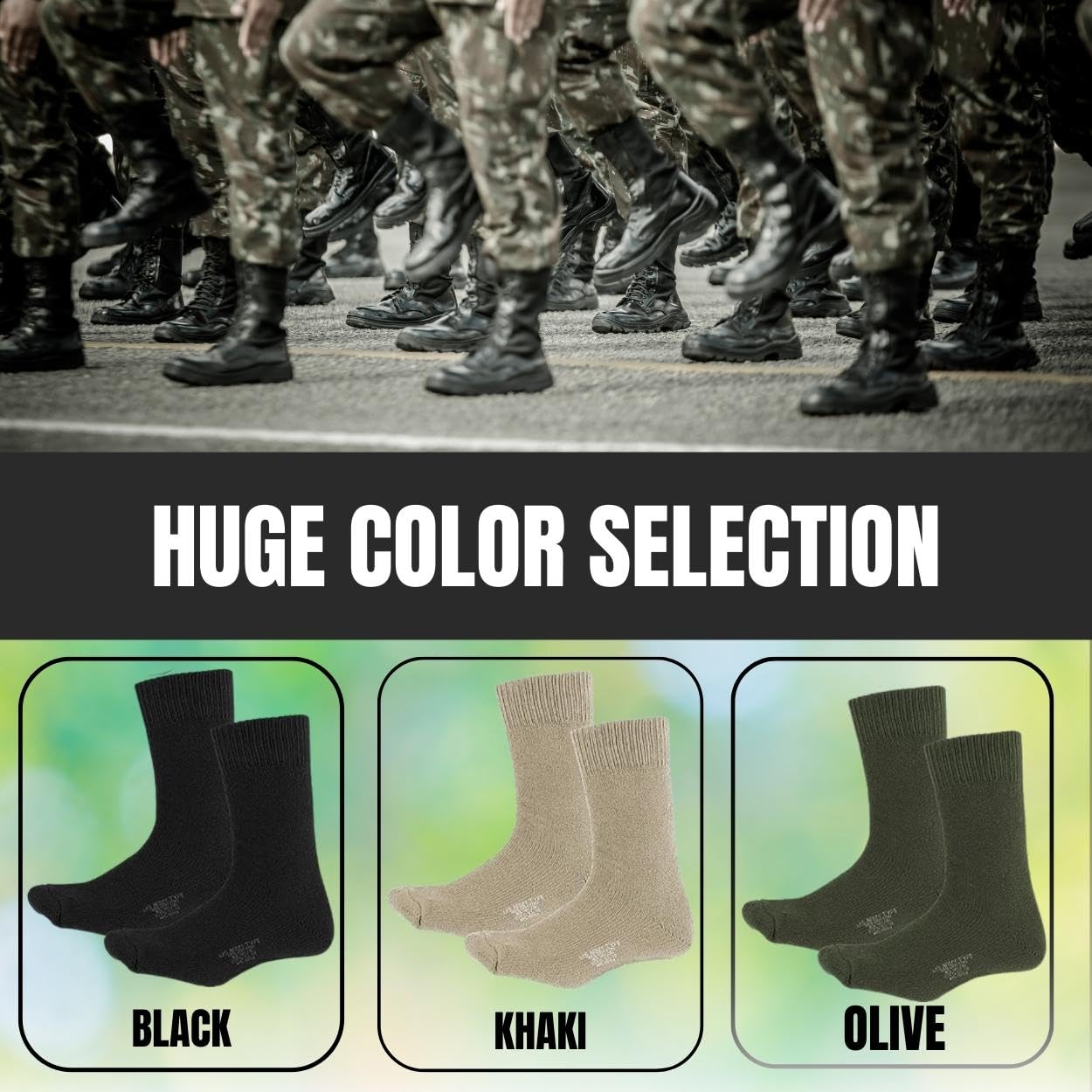 Army Universe Thermal Boot Socks - Heavyweight Genuine GI NYCO Extreme Cold Weather Socks - Warm Thick Military Boot Socks for Men & Women - USA Made 3-Pack - Perfect for Winter Hiking, Hunting, and Outdoor Activities