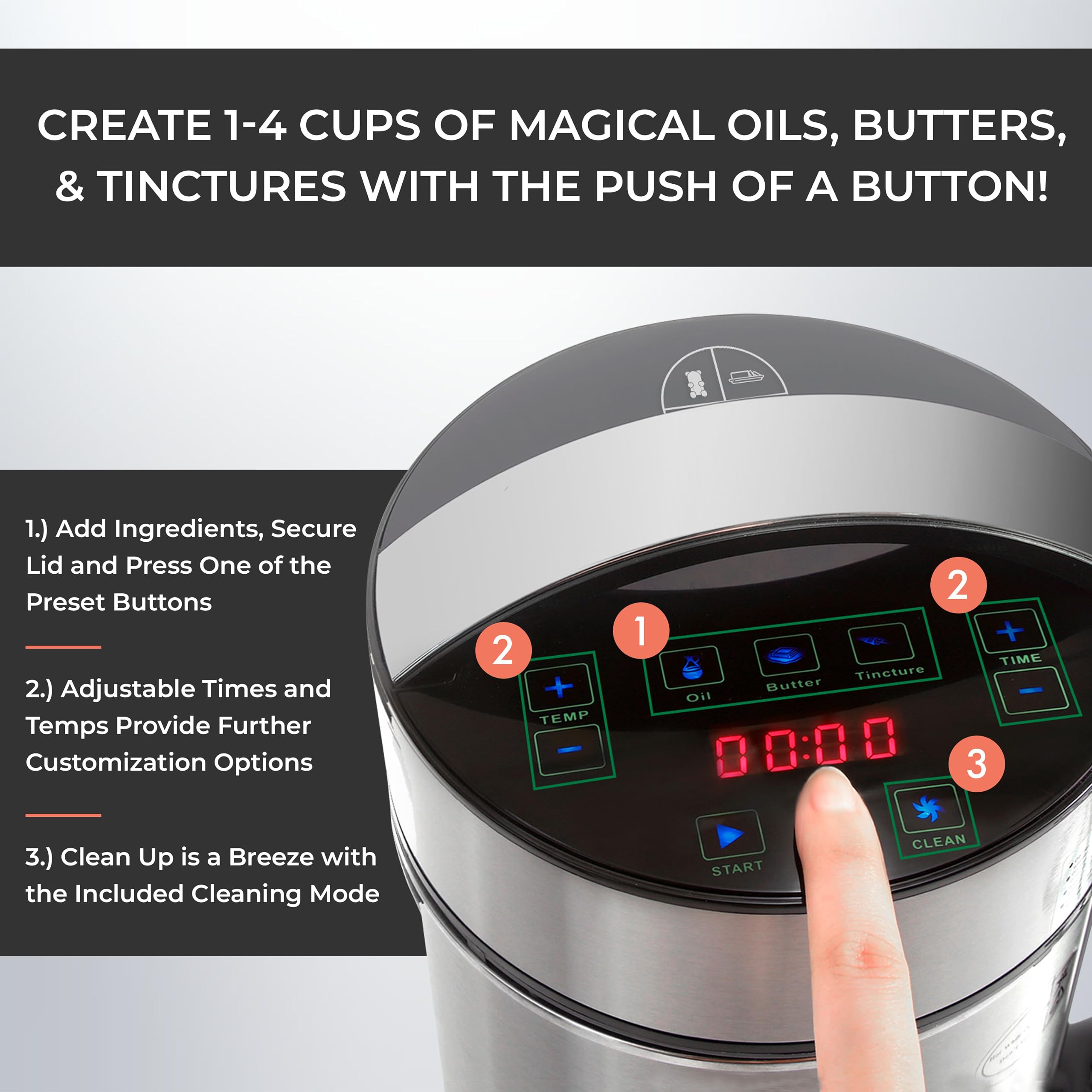 Premium Butter Infuser Machine - Herbal Butter & Oil Infuser Maker with Accessories Kit | Perfect for Homemade Cannabutter, CBD Oil, Cooking & Baking