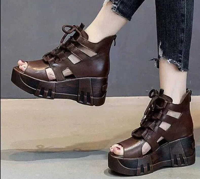 Women's Summer Peep Toe Wedge Sandal Shoes - Comfortable Beach & Casual Walking Shoes for Outdoor, Vacation & Party Wear