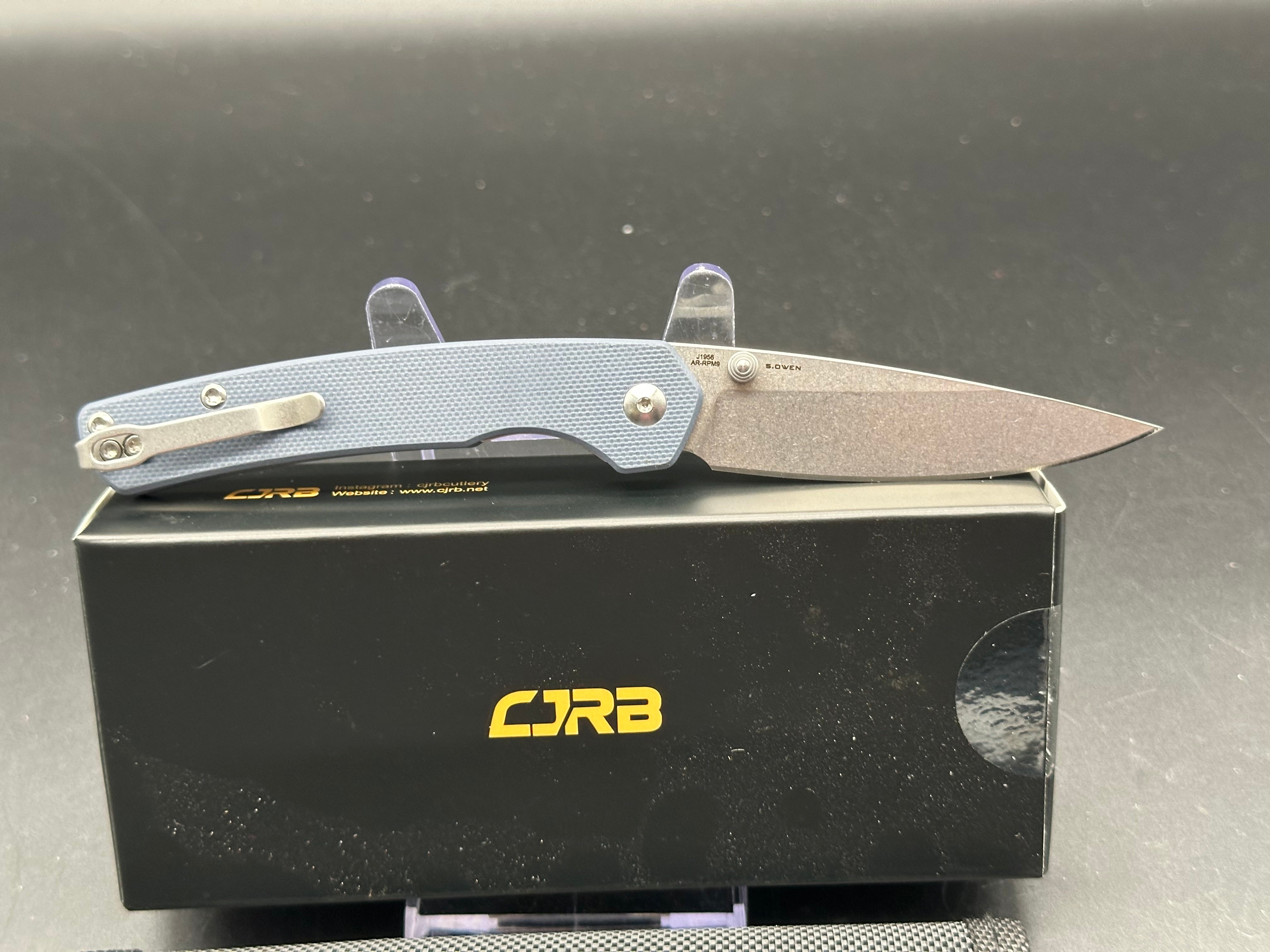 CJRB KAIN Gray G10 & Aluminum Handle Folding Pocket Knife with AR-RPM9 Steel Blade - EDC, Outdoor, Camping & Survival Gear