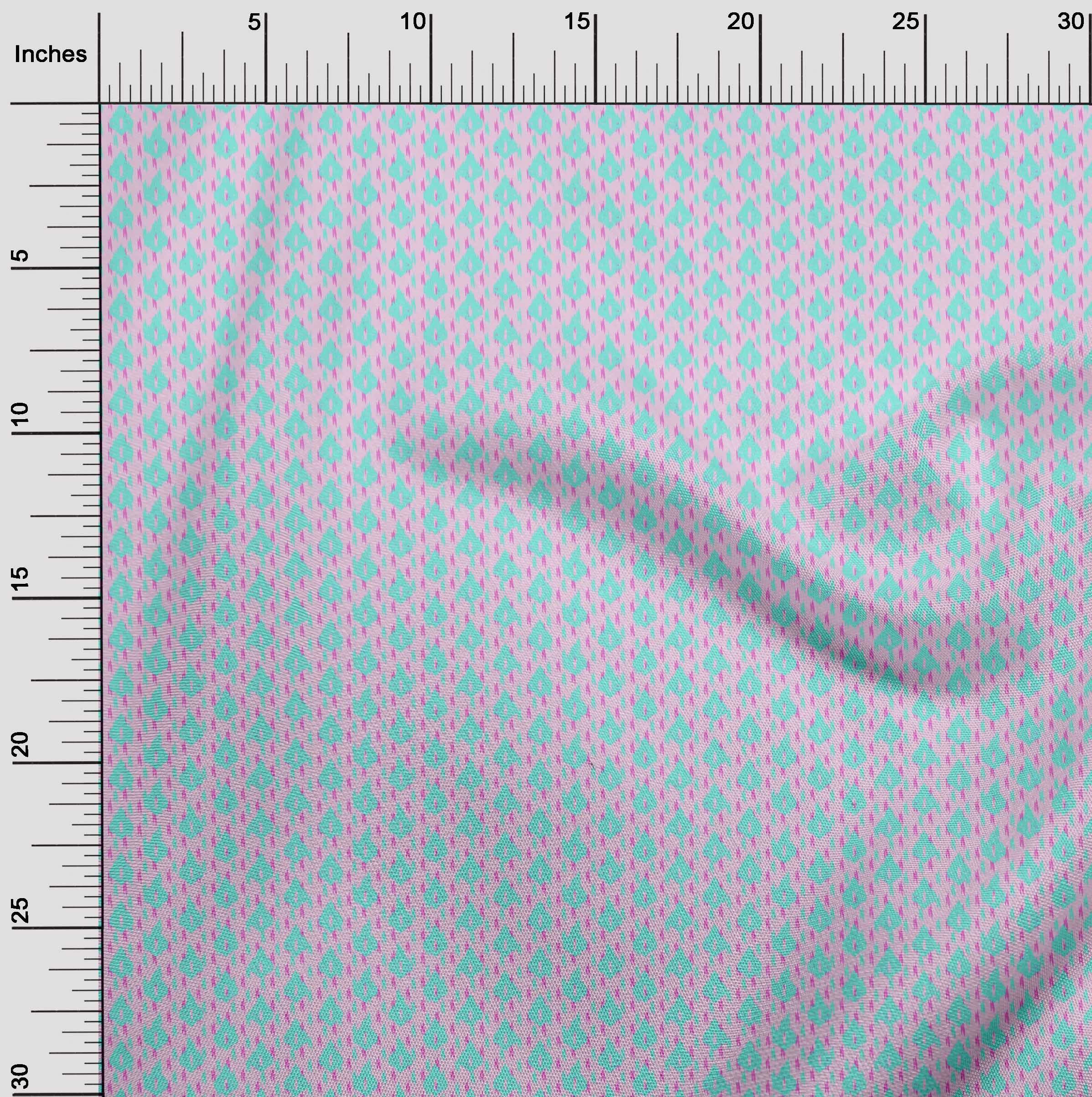 oneOone Cotton Flex Light Pink Ikat Print Fabric by The Yard - 40 Inch Wide Soft Dress Material for DIY Clothing, Home Decor & Craft Projects