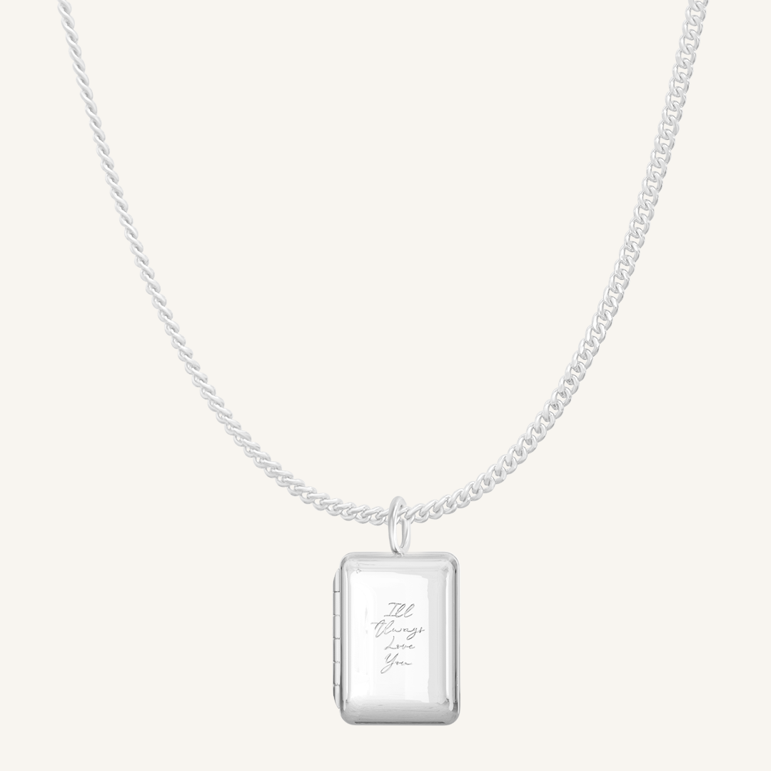 Personalized Etch Story Photo Locket Necklace - Custom Engraved Memorial Jewelry for Loved Ones | Perfect Gift for Anniversaries, Birthdays & Special Occasions