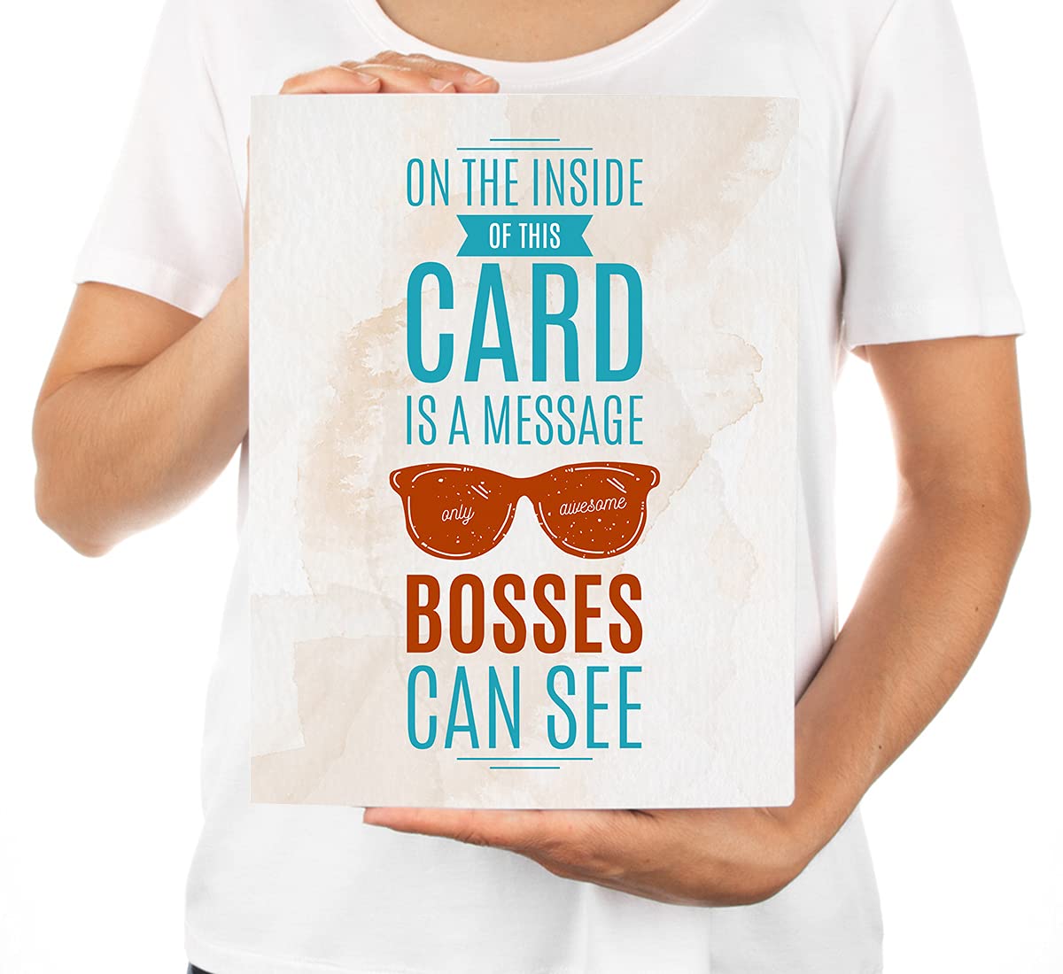 Funny National Boss's Day Jumbo Card - 8.5 x 11 Inch Blank Greeting Card with Envelope for Awesome Bosses | Humorous Office Banter, Congratulations Card for Him or Her | Perfect for Workplace Celebrations, Employee Appreciation & Office Gifts (1-Pack)