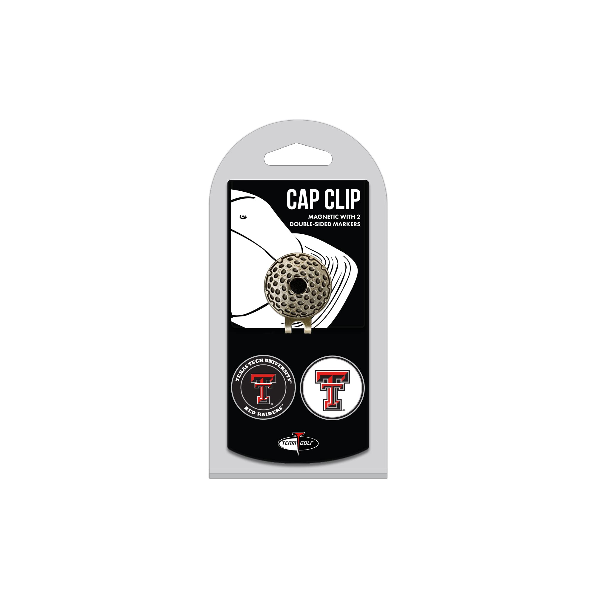 Team Golf NCAA Golf Cap Clip with 2 Removable Double-Sided Enamel Magnetic Ball Markers - Easy Hat Attachment for Golfers | Perfect for Golf Tournaments & Practice Rounds