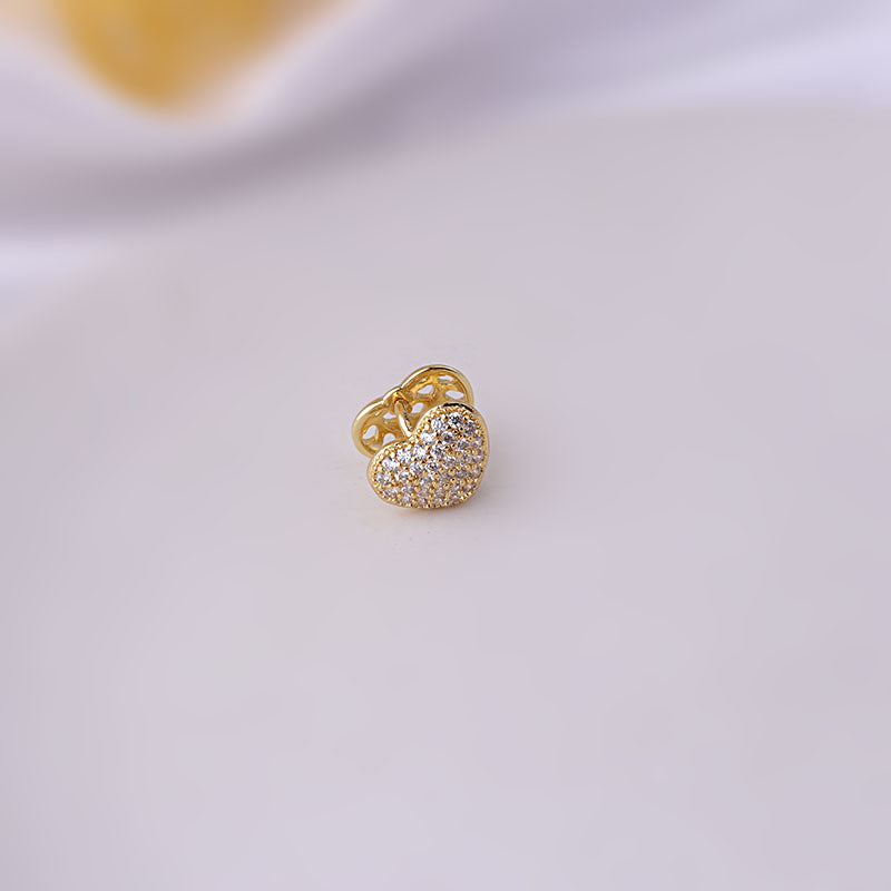 18K Gold Dainty Heart Cartilage Huggie Hoop Earrings for Women - Minimalist Tiny Heart Stud Earrings for Cartilage & Helix Piercing - Perfect for Everyday Wear, Date Night & Gifts (HSPJ677)