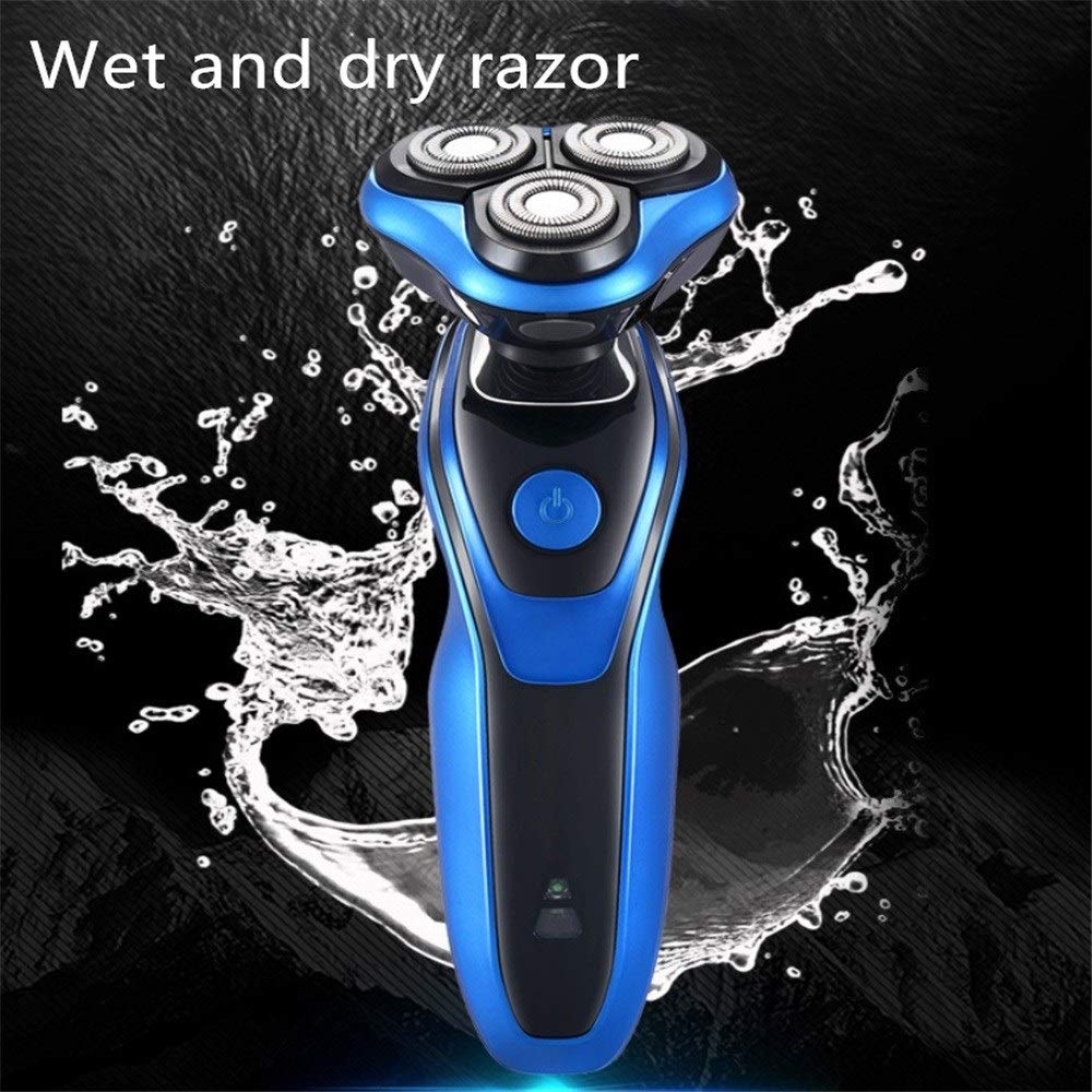 Men's Electric Razor - 3 Blade Rechargeable Cordless Shaver with Wet/Dry Function for Beard & Body Grooming - Perfect for Travel, Home & Office Use