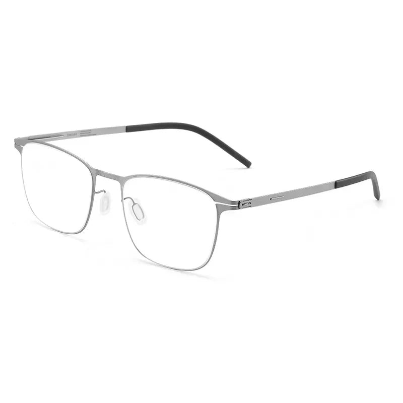 Aimee Unisex Full Rim Square Stainless Steel Eyeglasses Frame 2259 - Lightweight Durable Glasses for Men & Women - Perfect for Reading, Work, and Everyday Fashion