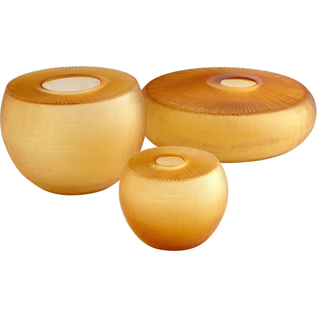 Cyan Design 10460 Gold-Amber Glass Vase & Planter - Elegant Home Decor for Living Room, Dining Table, Wedding Centerpiece
