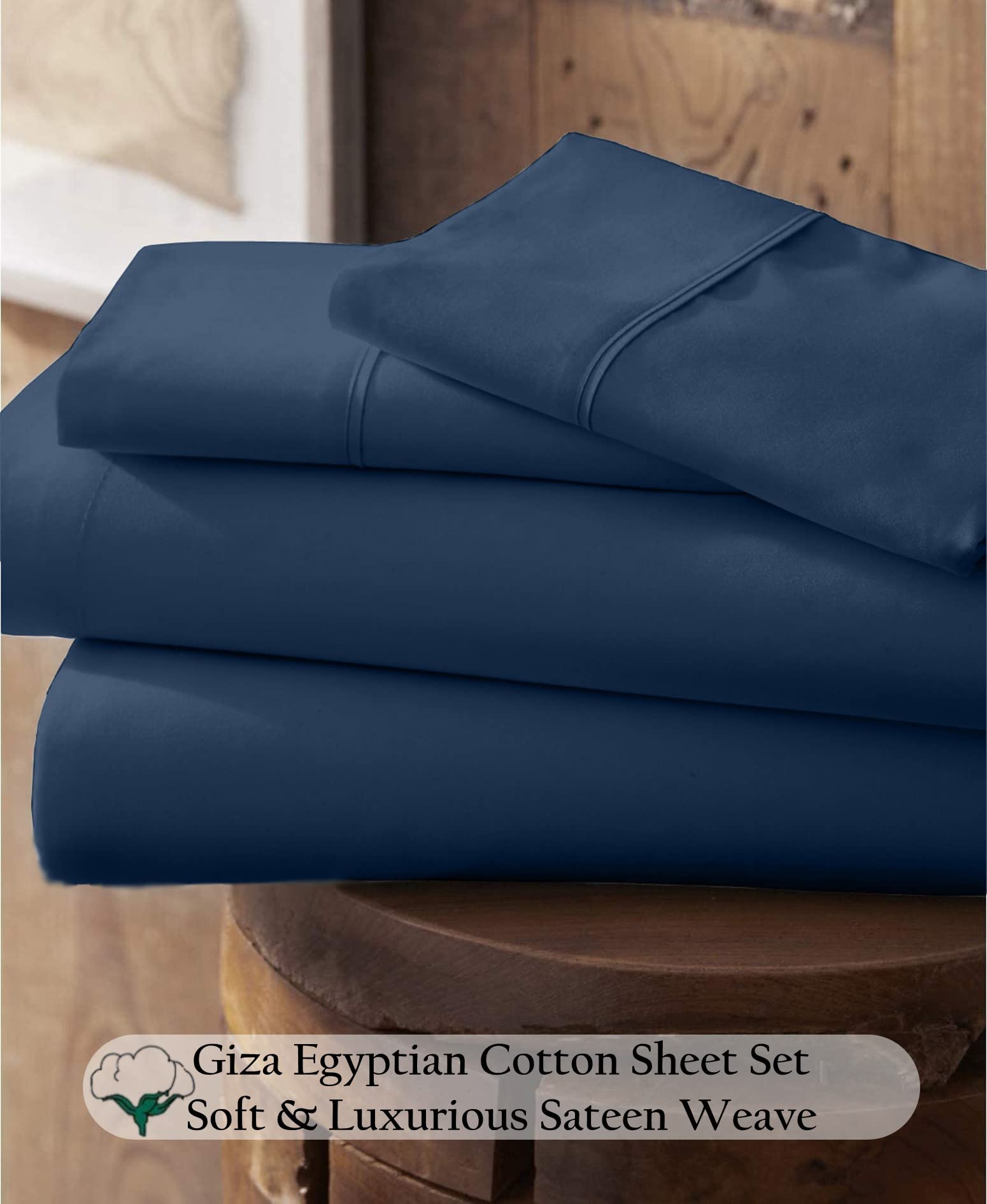 Premium 100% Giza Egyptian Cotton Sheets Set - Ultra Soft & Breathable 16