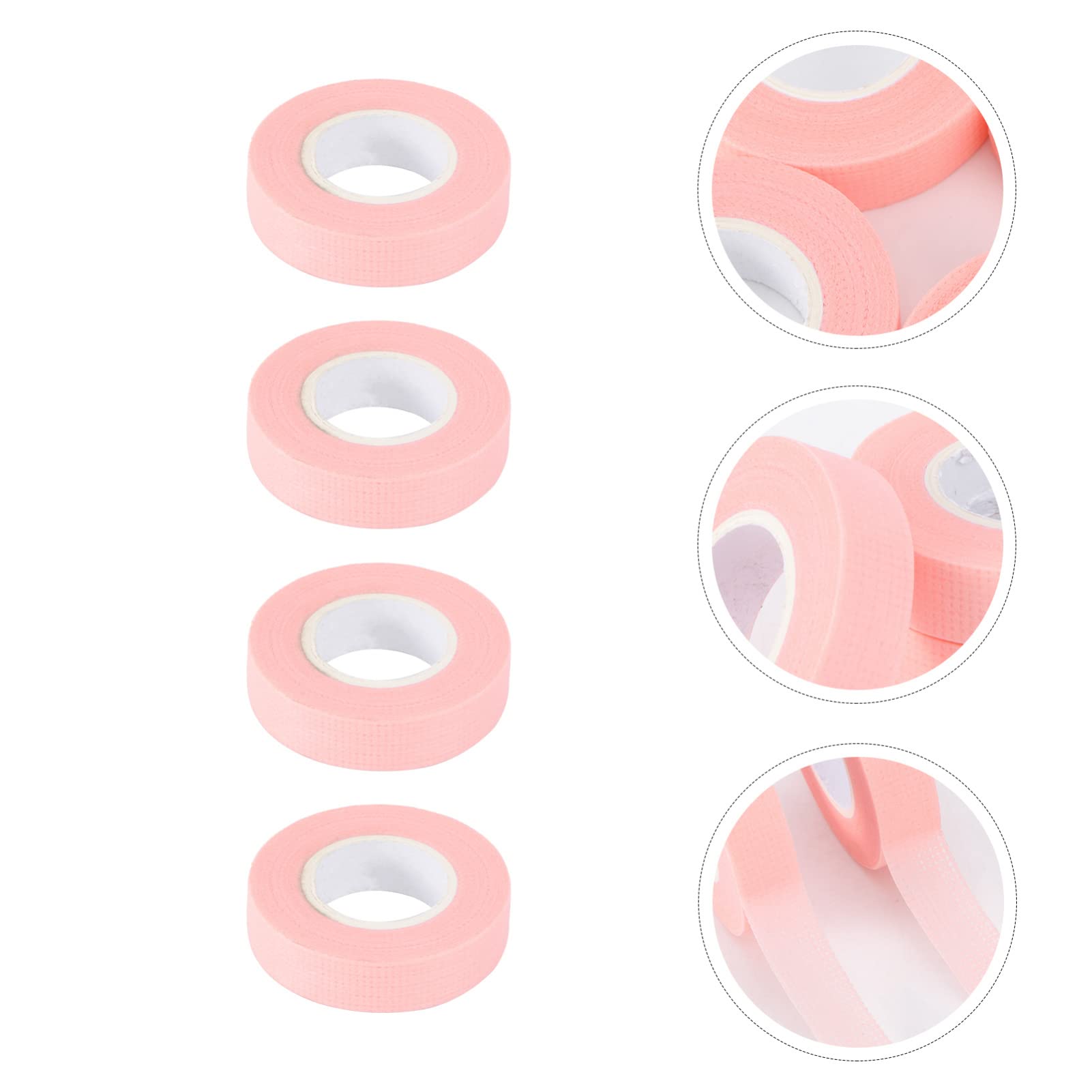 Beavorty 4 Rolls Breathable False Eyelash Tape Strips - Non-Woven Lash Extension Grafting Tapes for Professional & DIY Use (Pink) - Perfect for Salon, Home Use & Makeup Artists