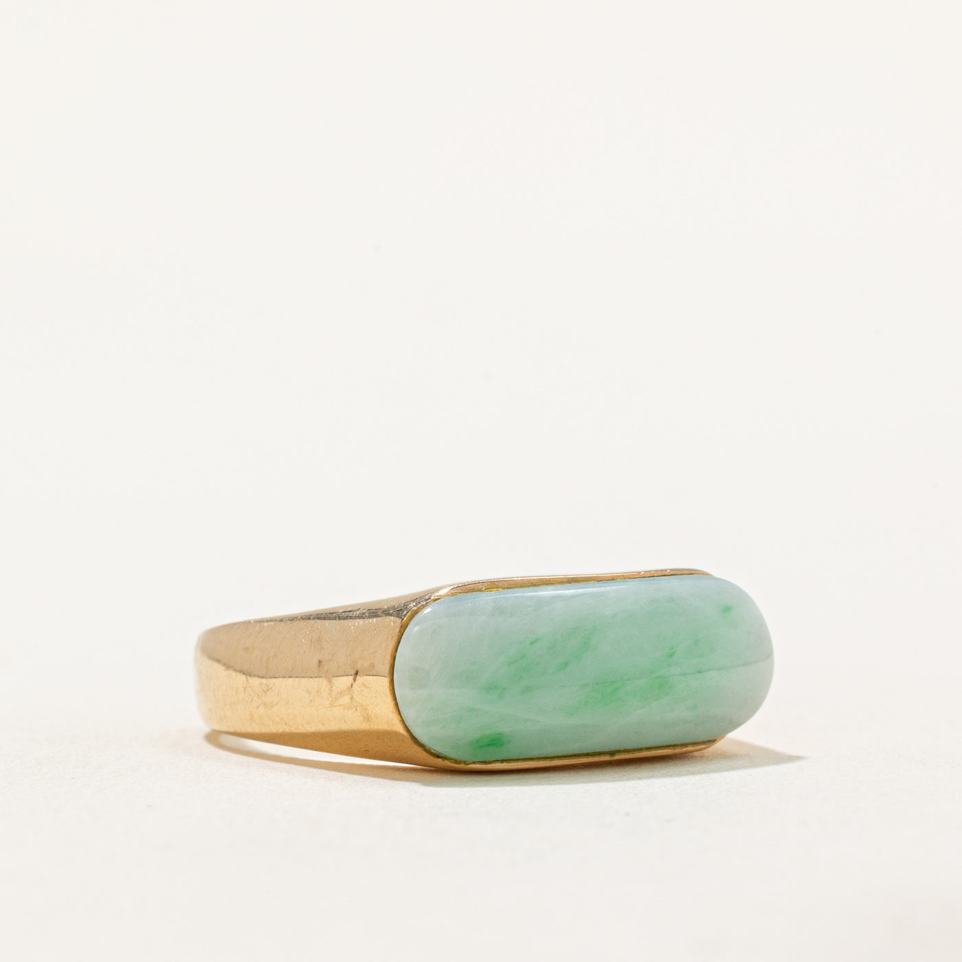 East West Cabochon Jade Ring - 3.80ct Genuine Natural Jade - Size 8.75 - Elegant Dainty Jewelry for Women - Perfect for Everyday Wear, Gift Giving & Special Occasions