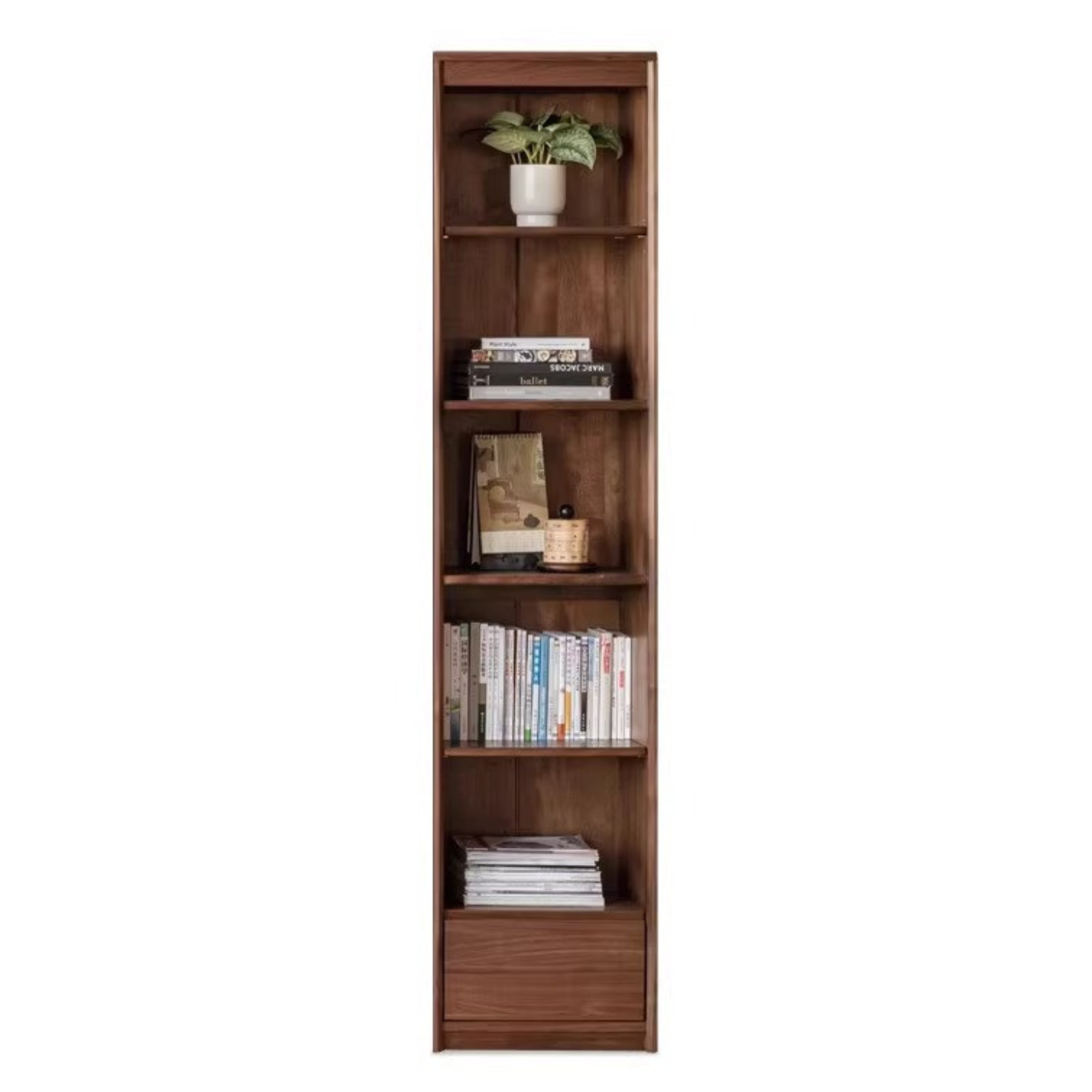 17.7х13.7х78.7 inch / 45х35х200 сm / Rich dark walnut color / Bookcase