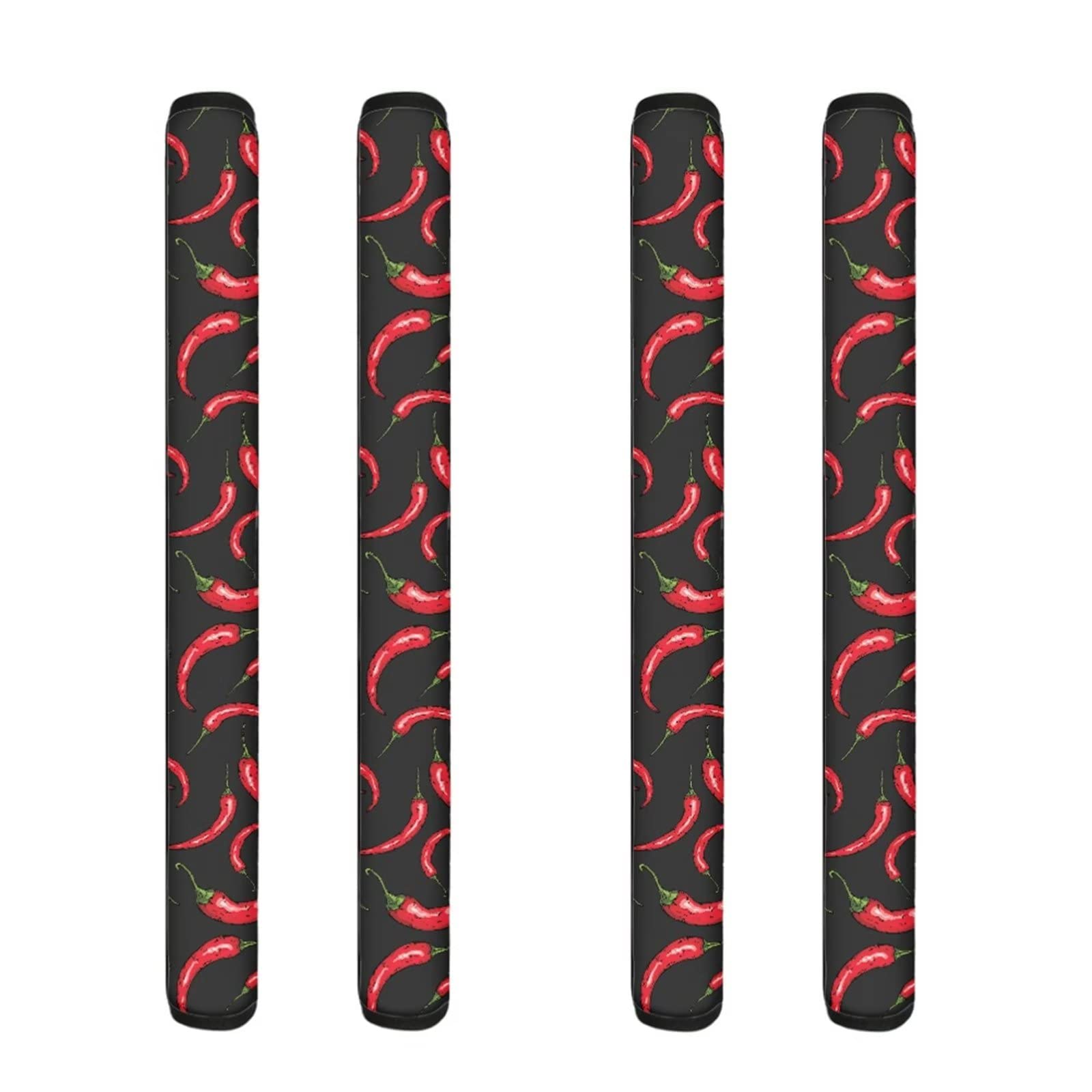 Binienty 4-Pack Refrigerator and Microwave Oven Handle Protector Covers - Black Pepper Pattern, Non-Slip Grip Pads for Kitchen Appliances - Perfect for Protecting Fridge and Microwave Handles from Scratches and Wear