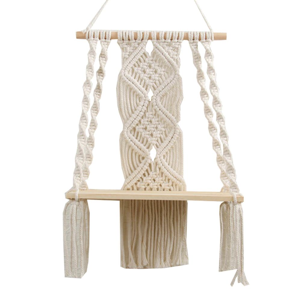 Handmade Macrame Wall Hanging Shelf - Boho Home Decor for Living Room, Bedroom, or Office - Perfect for Plants, Books, and Decorative Storage