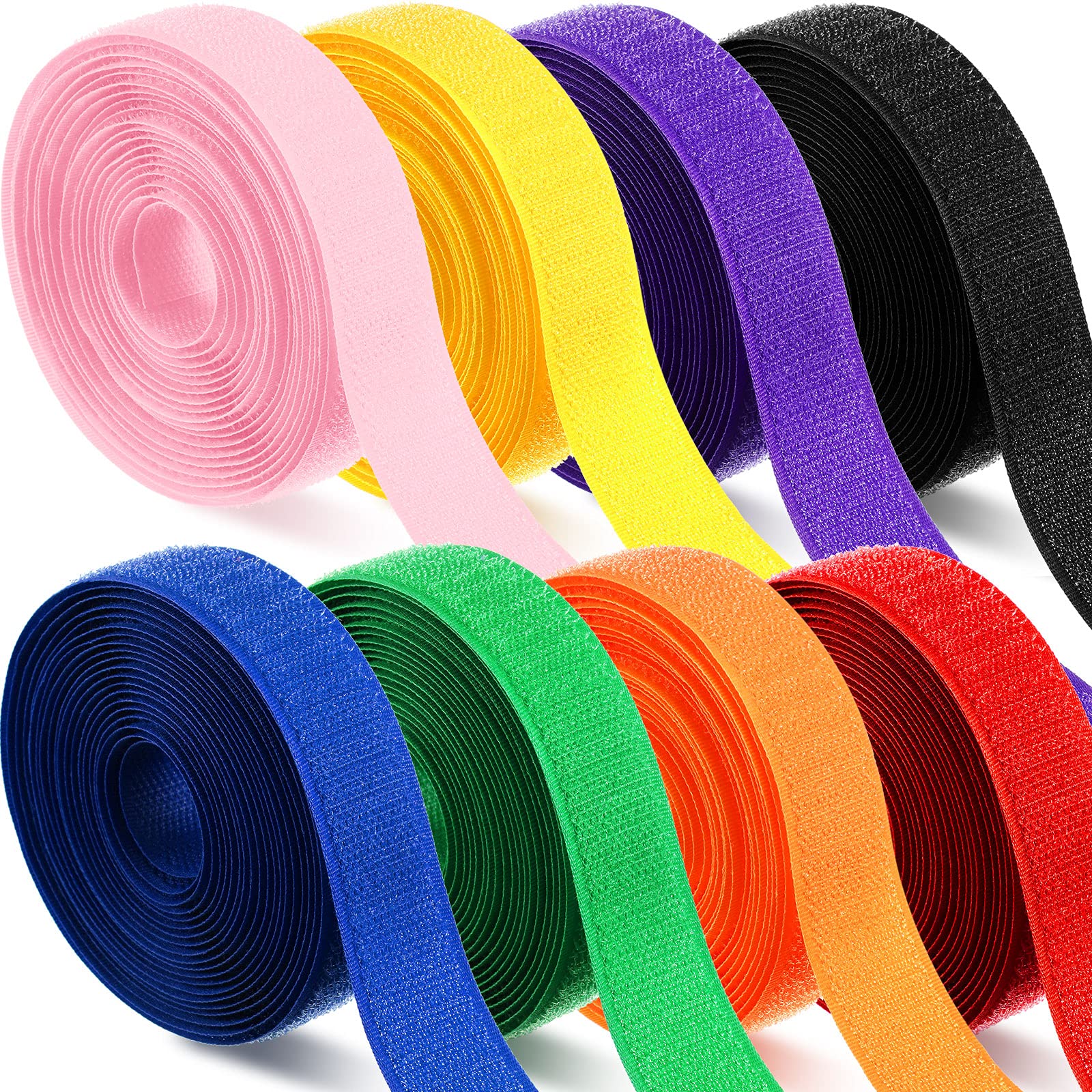 8 Rolls Carpet Marker Strips - Durable Nylon Carpet Tapes for Classroom, Office & Social Distancing - 8 Colors (131 Feet Total) - Perfect for Floor Marking, Safety Spacing & Organization