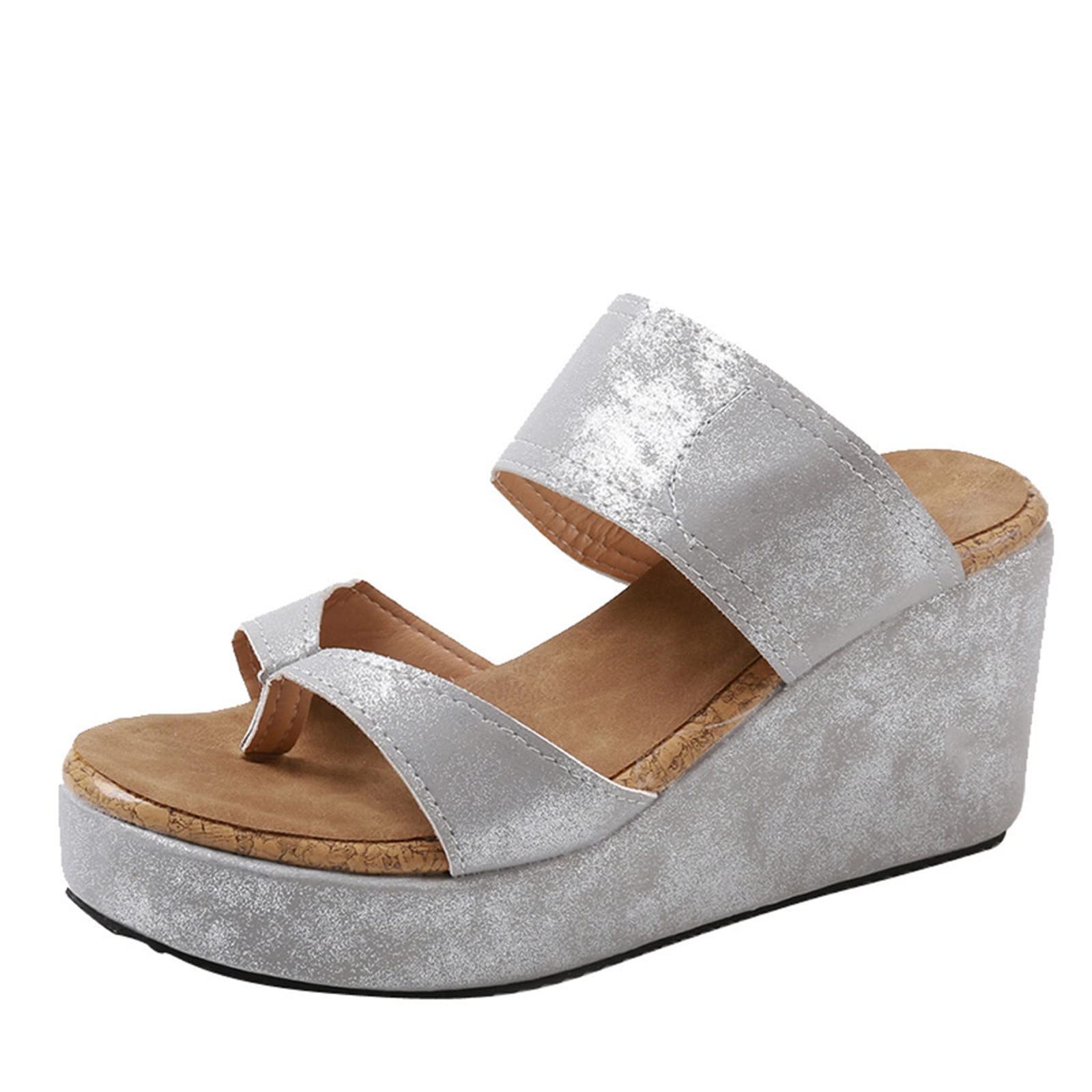 Women's High Heel Peep Toe Dress Sandals - Elegant Spring & Summer Slope Sandals for Weddings, Parties & Office Wear