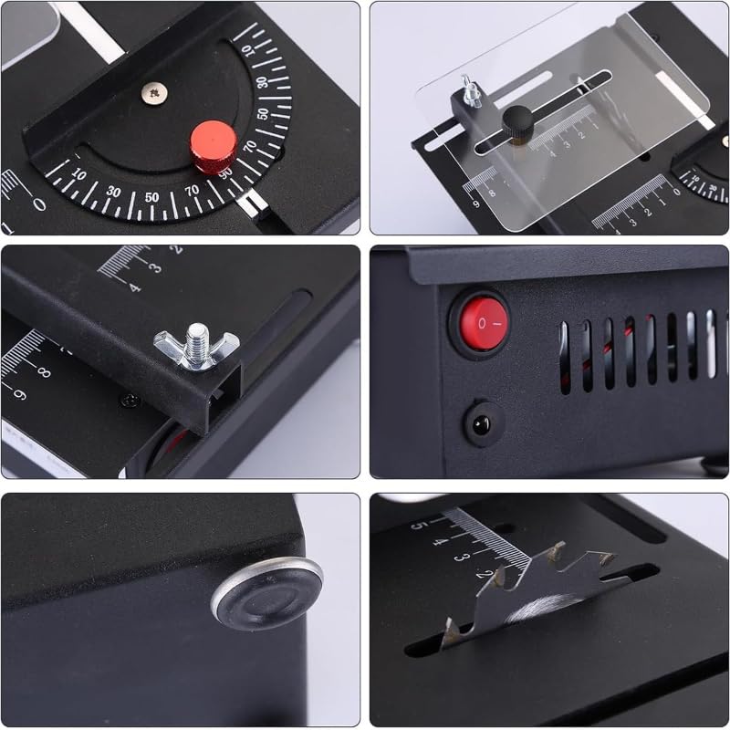 Mini Table Saw for Woodworking - Portable Adjustable Multi-Function Cutting, Sanding, Engraving & Drilling All-in-One Craft Machine | Perfect for DIY Projects, Home Workshops & Small Wood Crafts (Rising & Falling Style)