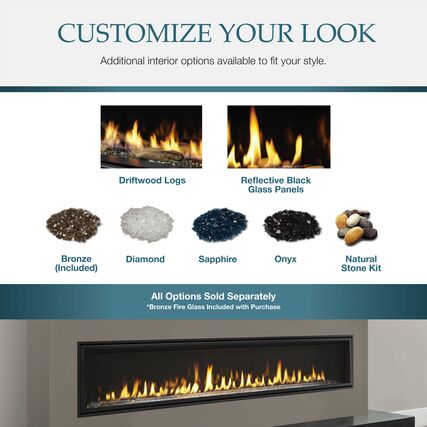 Majestic Echelon II 48-Inch See-Through Linear Direct Vent Gas Fireplace - ECHEL48STIN C - Perfect for Modern Living Rooms & Luxury Patios
