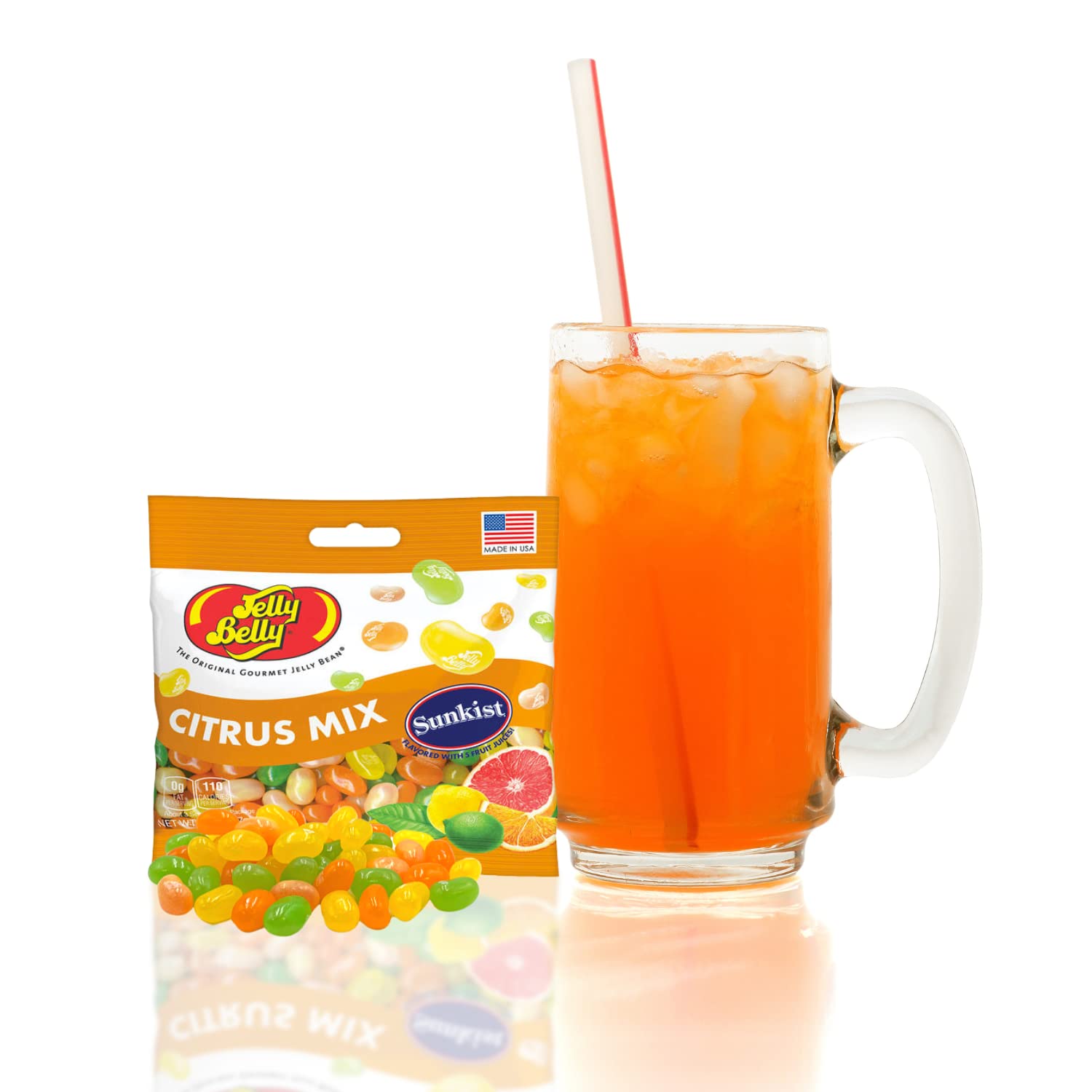Sweetzo Sunkist Citrus Mix Jelly Beans - Assorted Fruit Flavored Chewy Candies, Individually Wrapped Bulk Candy for Parties, Halloween, Easter & Office Snacks - 3.1oz (Pack of 3)