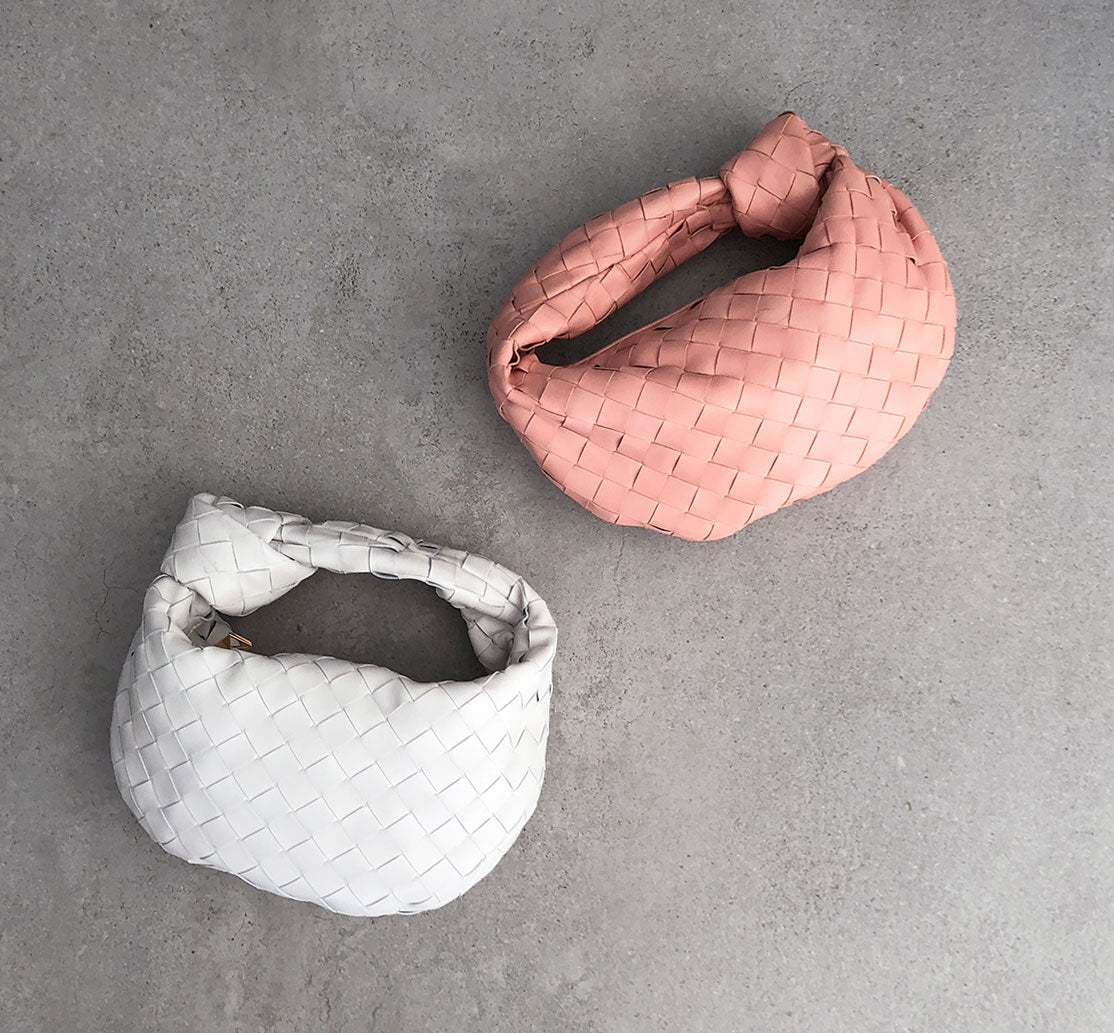 Jodie Mini Intrecciato Crossbody Bag in Peachy Pink | Genuine Leather Woven Handbag for Women | Perfect for Date Night, Office & Travel Accessories