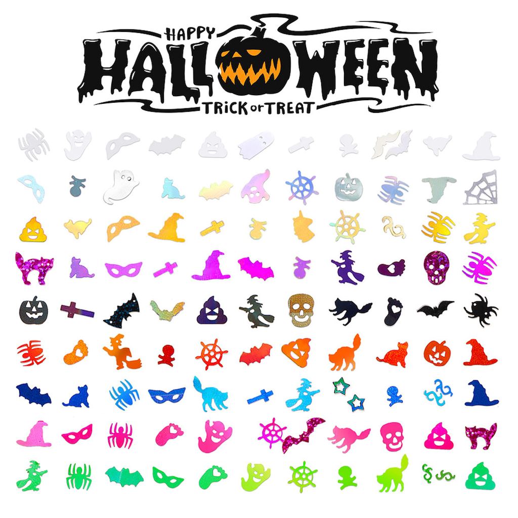 Halloween Nail Art Decorations - Glitter Sequins for Nails - Perfect for Halloween Costume Parties, Nail Salon Designs & DIY Manicures
