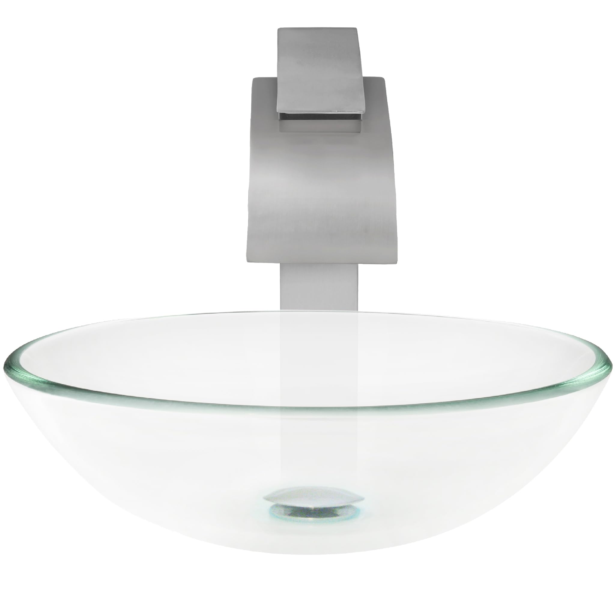 Novatto NSFC-8048136BN Modern Bathroom Sink with Drain & Faucet - White Porcelain Drop-in Vanity Sink for Bathroom Remodeling, Powder Room & Guest Bath Installation