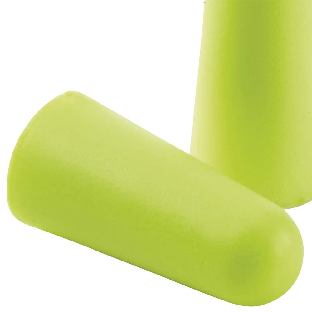 Sellstrom Disposable Uncorded Foam Ear Plugs - 32dB NRR Noise Reduction, Hi-Viz Green (500 Pack) - Ideal for Construction, Manufacturing, and Loud Work Environments