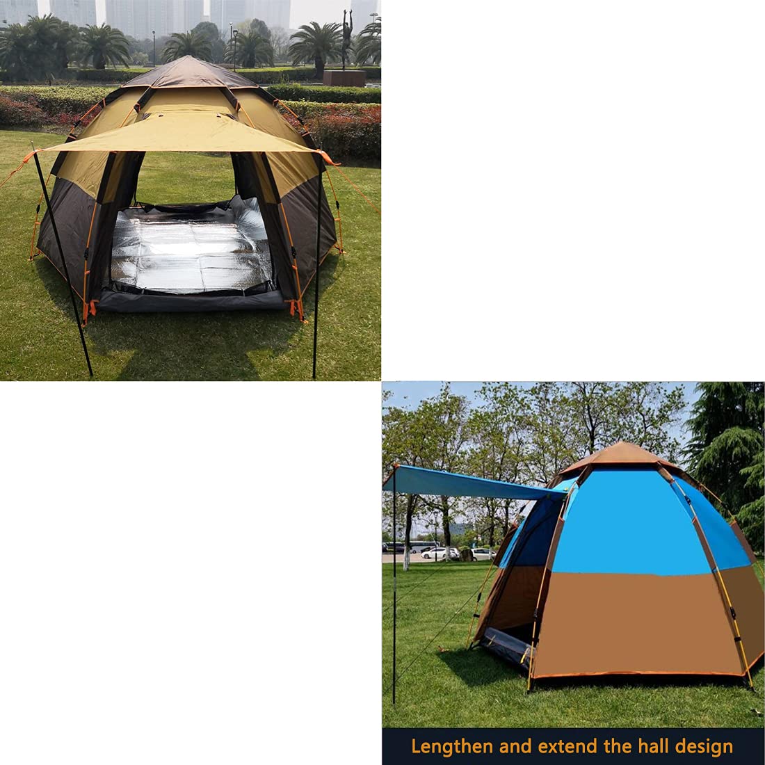 **5-8 Person Automatic Pop-Up Tent - Waterproof, Windproof & Double-Layer Rainproof - Extra Large Luxury Camping Tent for Outdoor Adventures, Beach Trips & Picnics**
