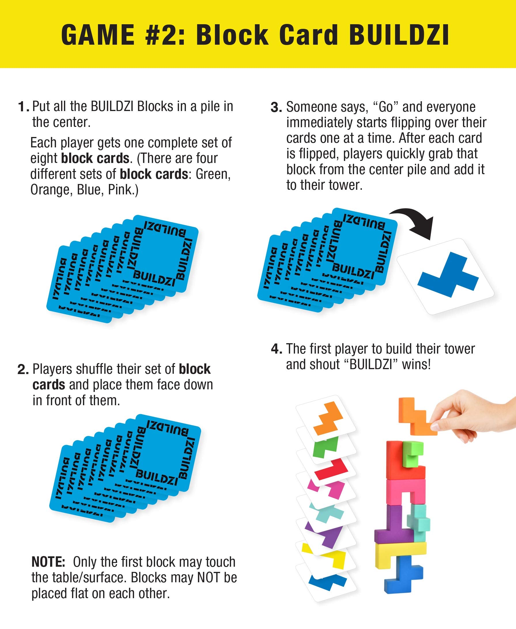 BUILDZI by TENZI - Fast Stacking Building Block Game for Family Fun - Perfect for Game Nights, Parties & Indoor Activities