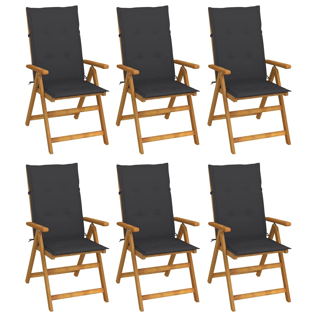 **6-Piece Outdoor Patio Dining Set - Acacia Wood Arm Chairs with Cushions for Garden, Bistro, Cafe & Kitchen - Foldable & Stylish Patio Furniture**    *(Perfect for alfresco dining, backyard gatherings, restaurant seating, or cozy kitchen breakfast nooks.)*