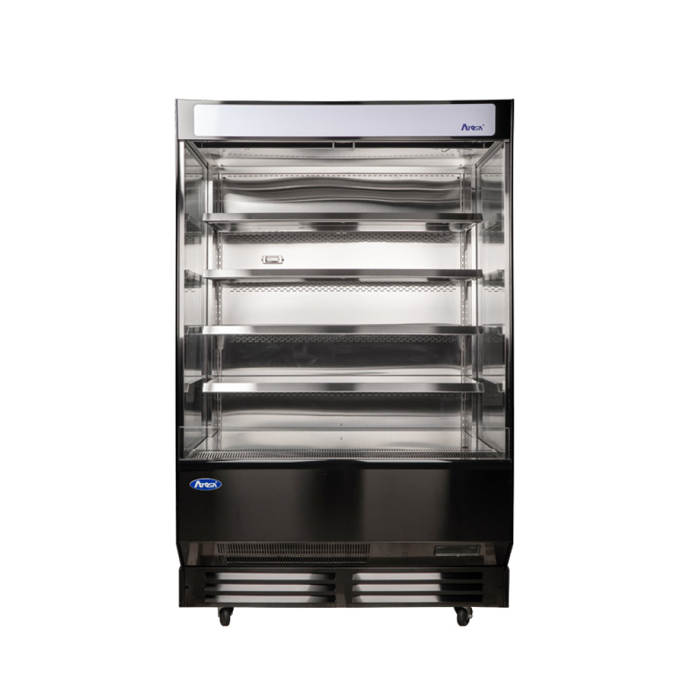 Atosa AOM 50B 51 Commercial Open Air Merchandiser Refrigerator - 16.5 Cu. Ft. Capacity for Restaurants, Grocery Stores & Convenience Shops - Perfect for Displaying Beverages, Dairy & Fresh Produce