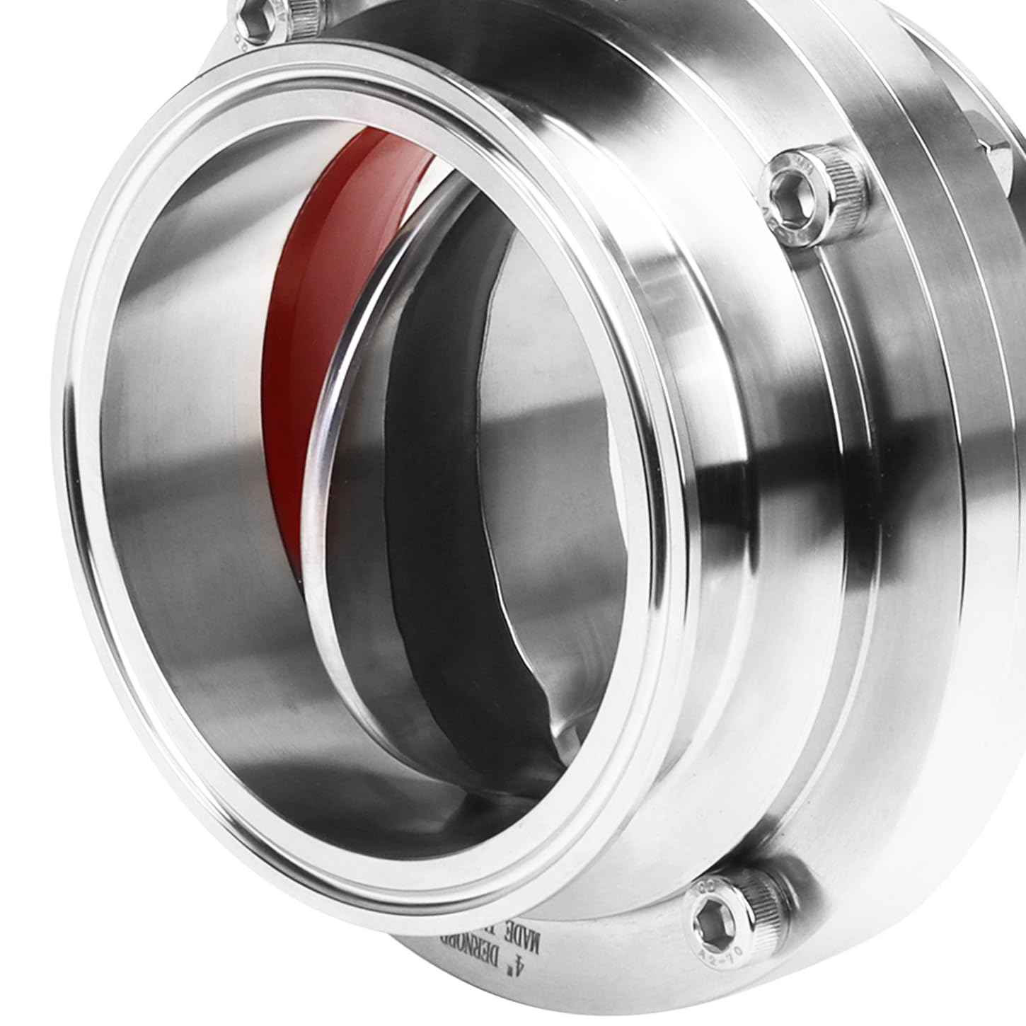 DERNORD 4 Inch Tri Clamp Butterfly Valve - Stainless Steel 304 with Trigger Handle - Food Grade Sanitary Valve for Brewing, Dairy, Pharmaceutical & Chemical Industries