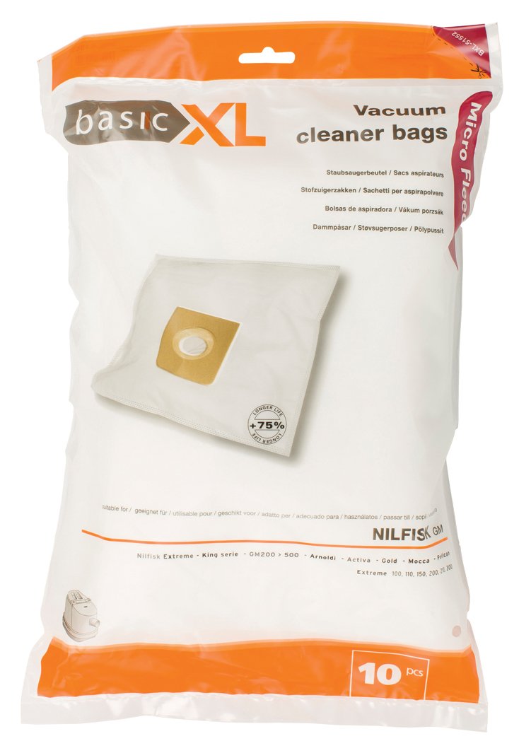 Nilfisk GM200-500 Vacuum Cleaner Replacement Bags [BXL-51552] - Compatible with Nilfisk GM200-500 Series - Dust Bags for Home & Office Cleaning