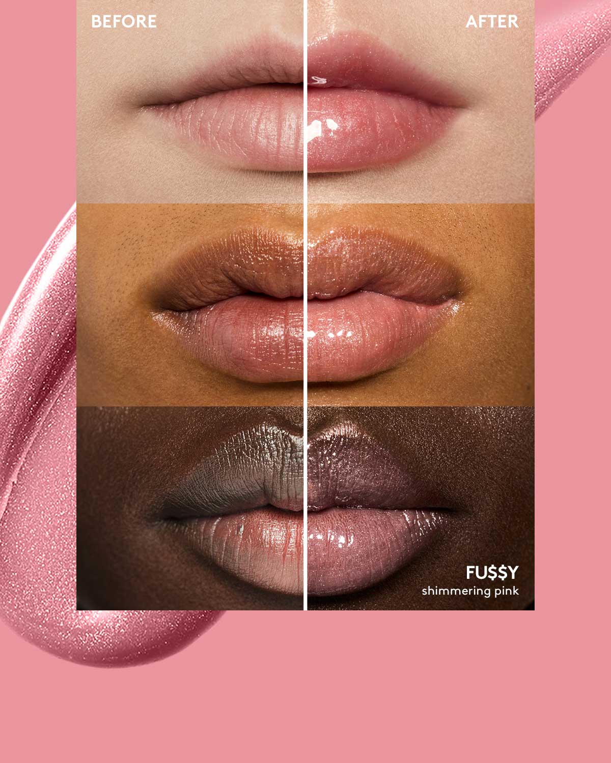 Fenty Beauty Gloss Bomb Universal Lip Luminizer - Fu$$y - Hydrating Plumping Lip Gloss for Women, Perfect for Day & Night Wear, Parties & Special Occasions