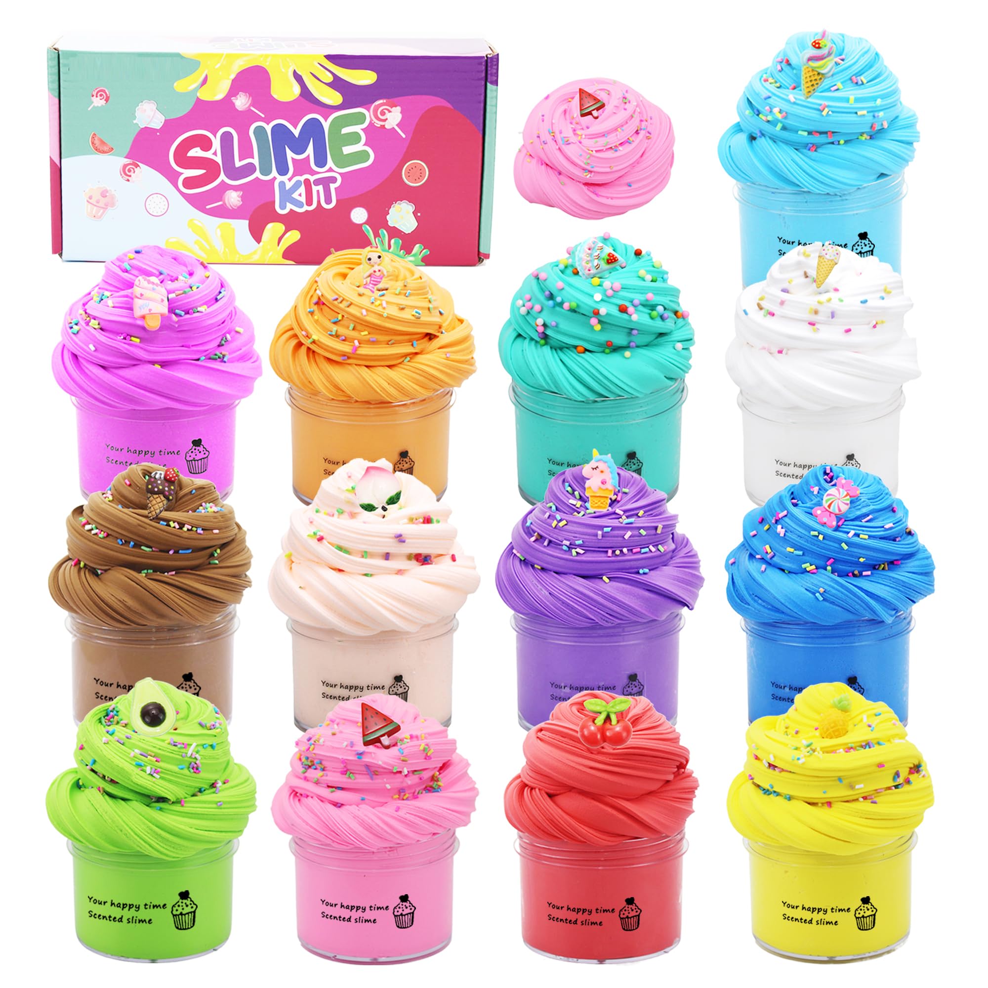 13 Pack Butter Slime Kit - Non-Sticky Sensory Toys for Kids Ages 6-12 | Easter Egg Fillers, Birthday Party Favors & Stress Relief Gifts for Boys and Girls | Perfect for Classroom Rewards, Fidget Play & Sensory Therapy