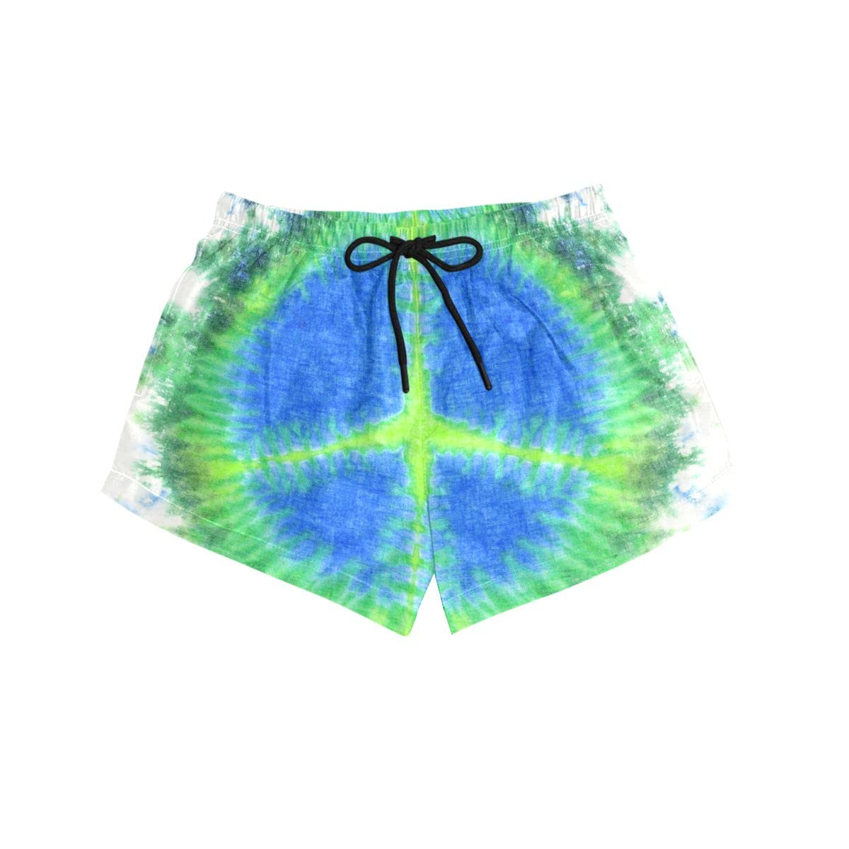 UMIRIKO Women's Tie Dye Swim Shorts with Pockets - Colorful Board Shorts for Beach, Pool & Surfing | Comfortable Swim Trunks for Women (Size S) | Perfect for Swimming, Vacation & Summer Activities